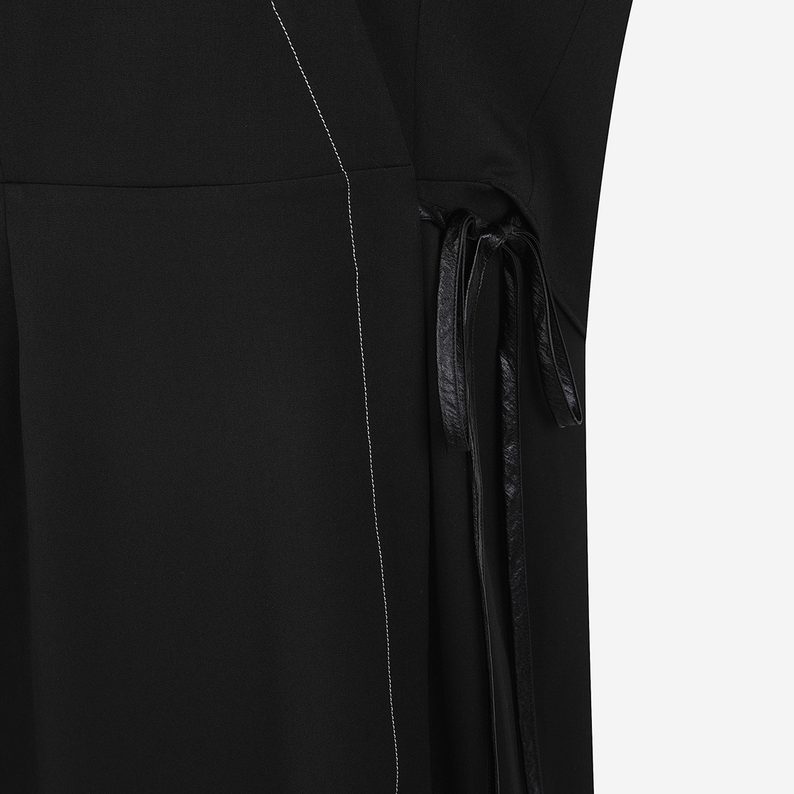 윤세 우먼 에크루 랩 드래스 블랙(Yunse Women Ecru Wrap Dress Black) - 4