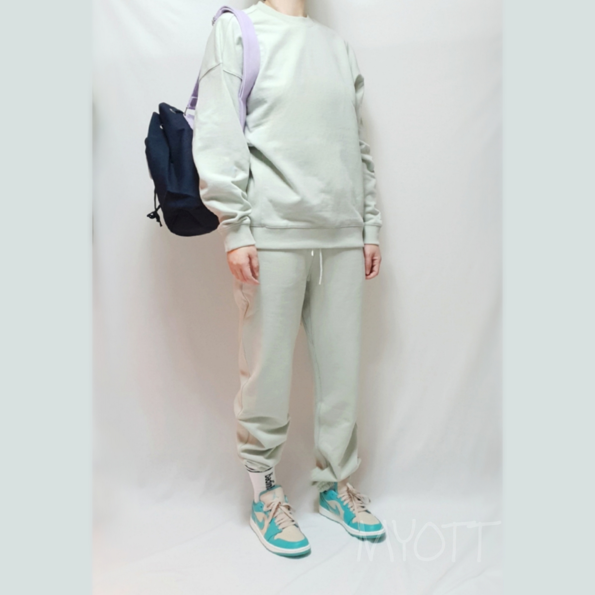 (W) Jordan 1 Low Sanddrift Washed Teal 착용 스타일 - 3