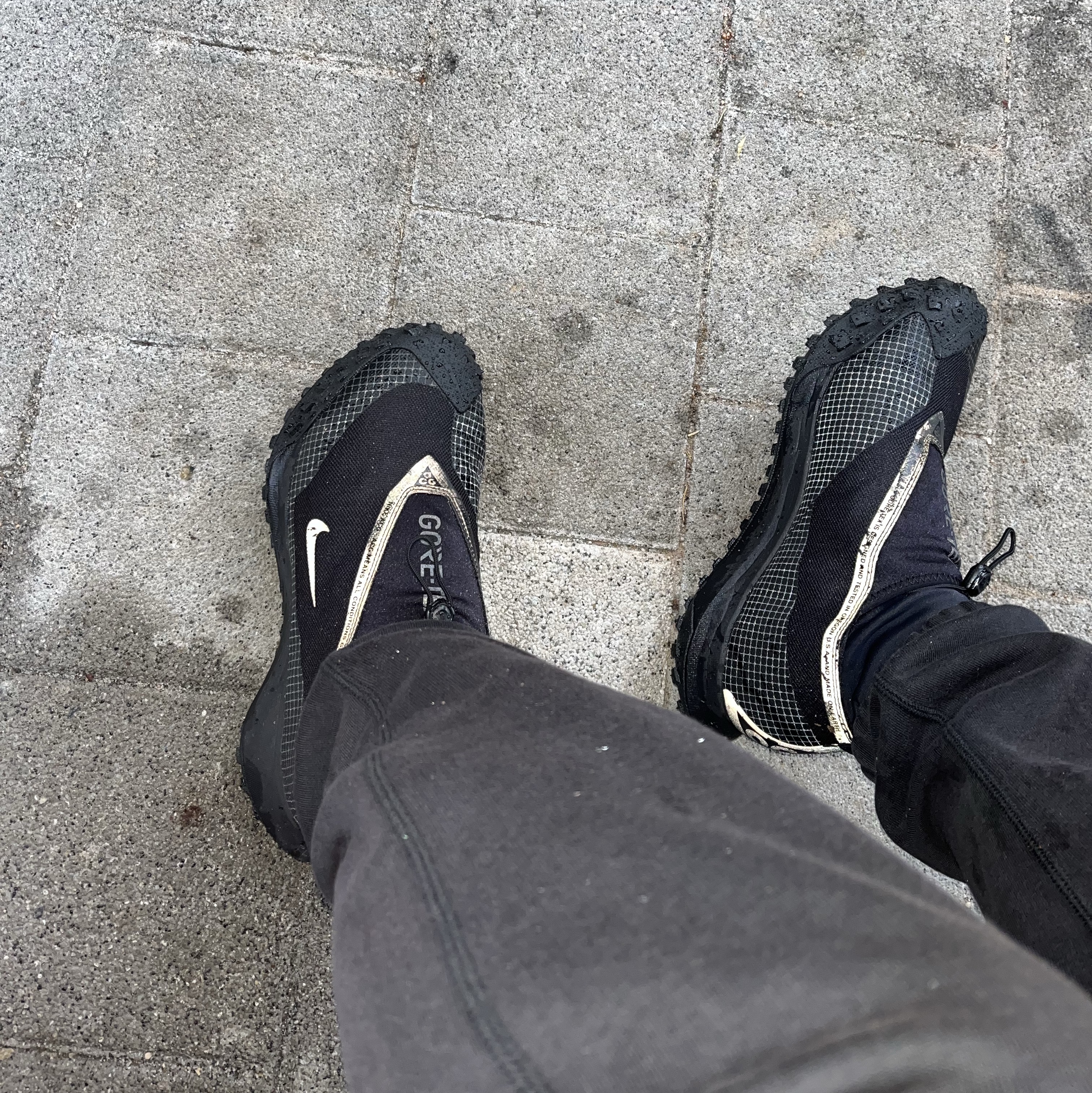 Nike ACG Mountain Fly Gore-Tex Black and Dark Grey 착용 스타일