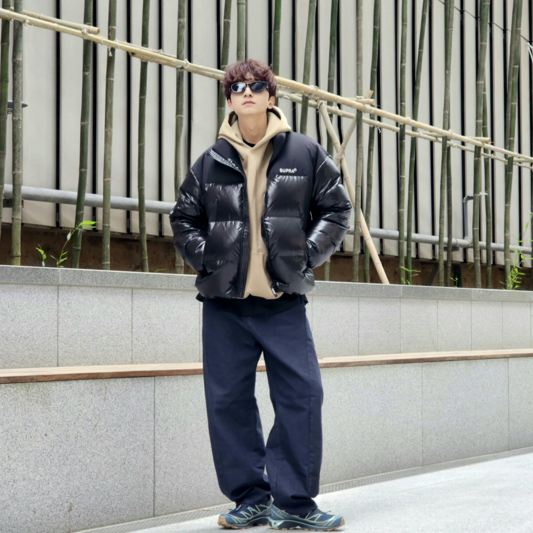 Essentials Hoodie Oak - 22SS, Salomon XT-6 GTX Carbon Bering Sea 착용 스타일 - 4