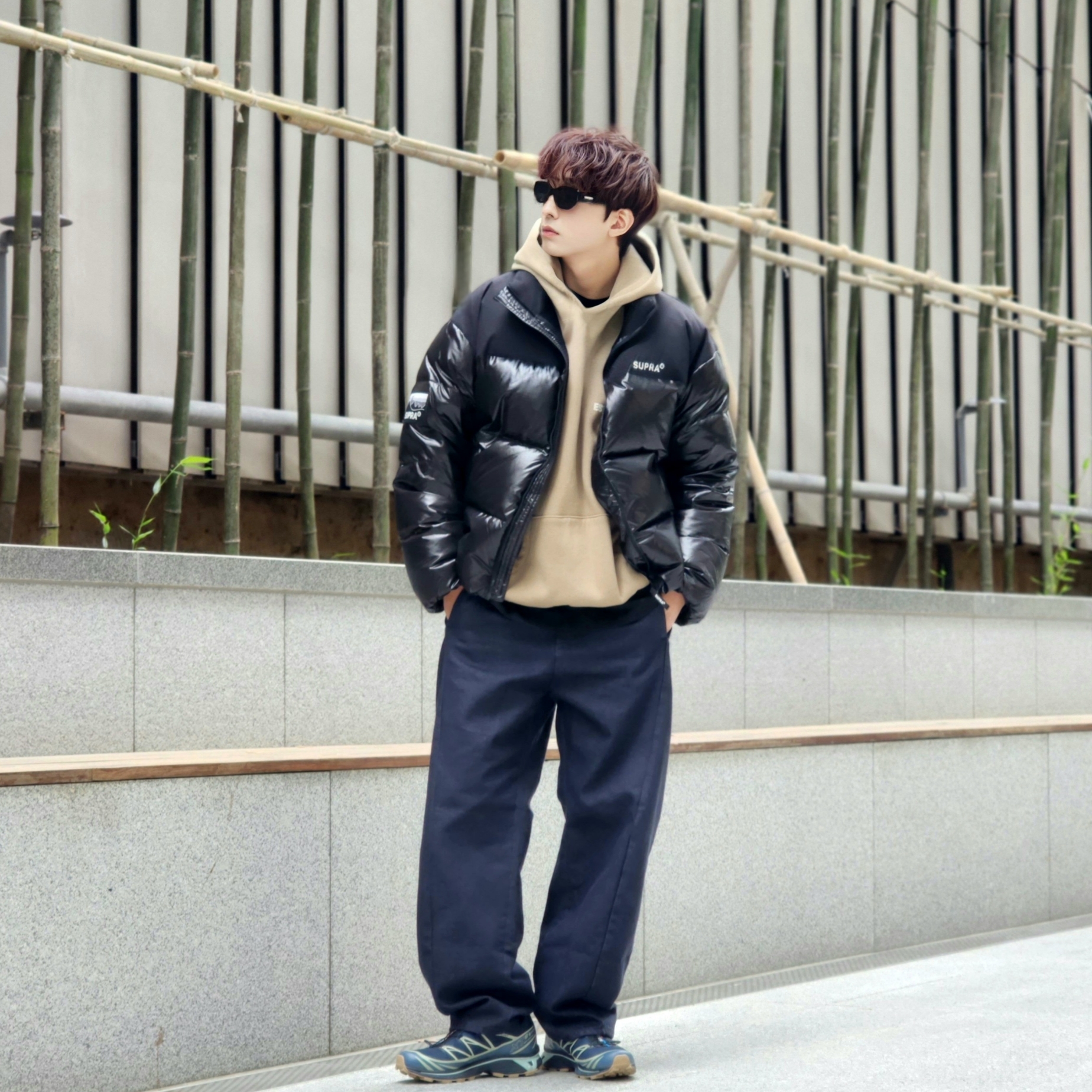 Essentials Hoodie Oak - 22SS, Salomon XT-6 GTX Carbon Bering Sea 착용 스타일 - 8