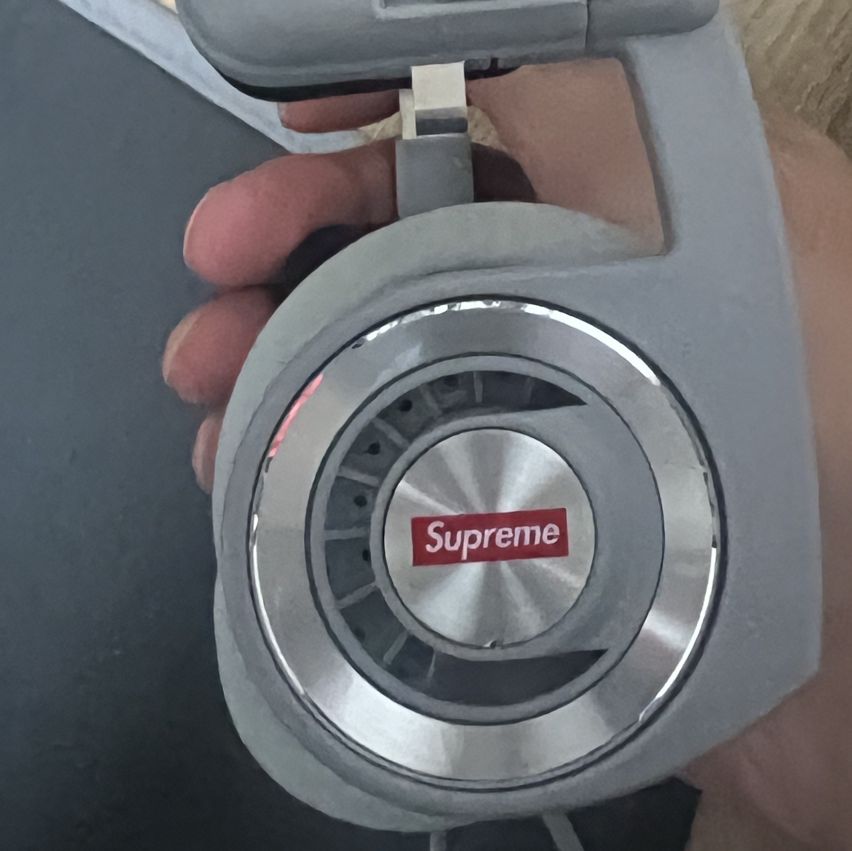 Supreme x Koss Portapro Headphones Silver - 23FW 착용 스타일 - 2