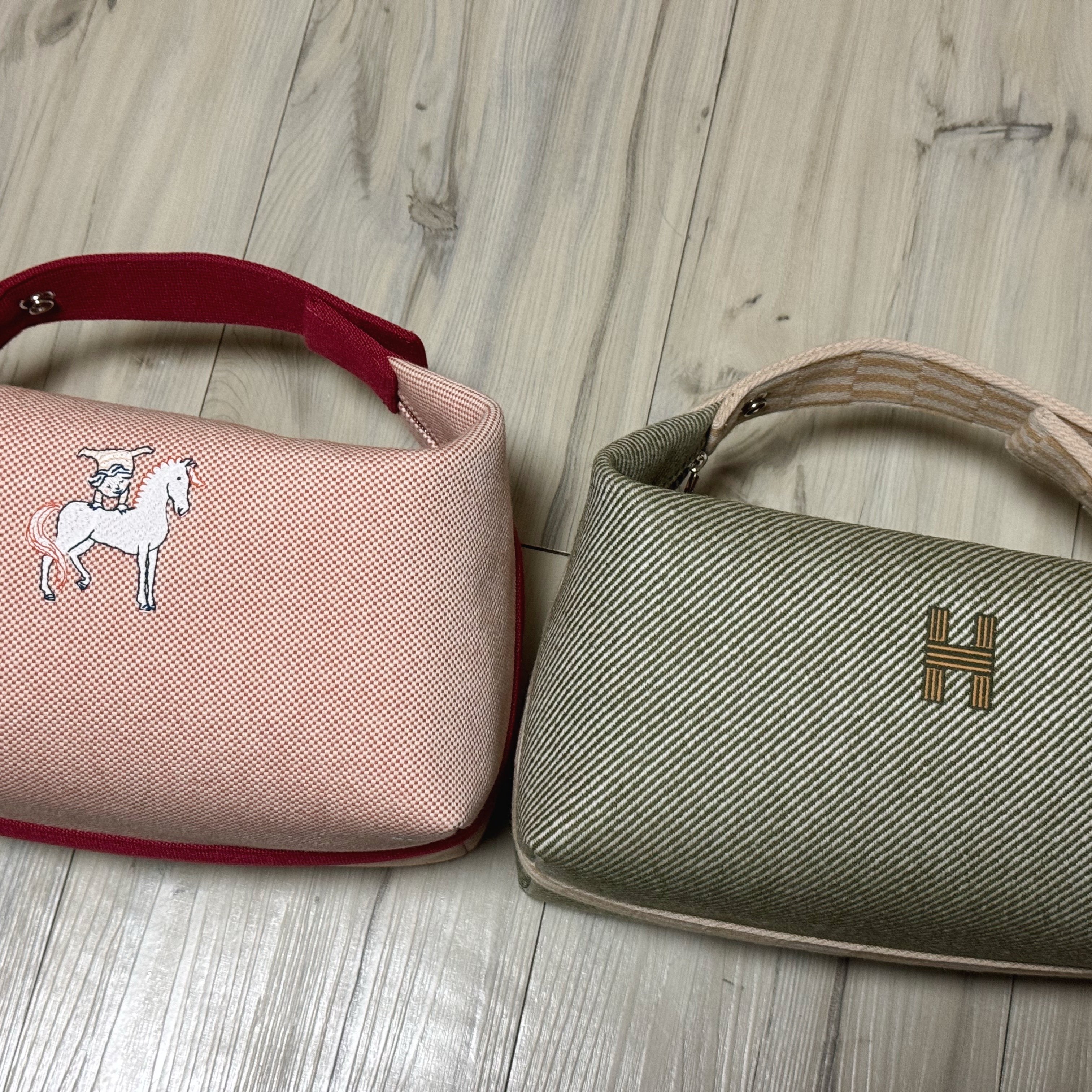 Hermes Large Bride-A-Brac Cabriole Case Canvas & Terracotta 착용 스타일 - 2