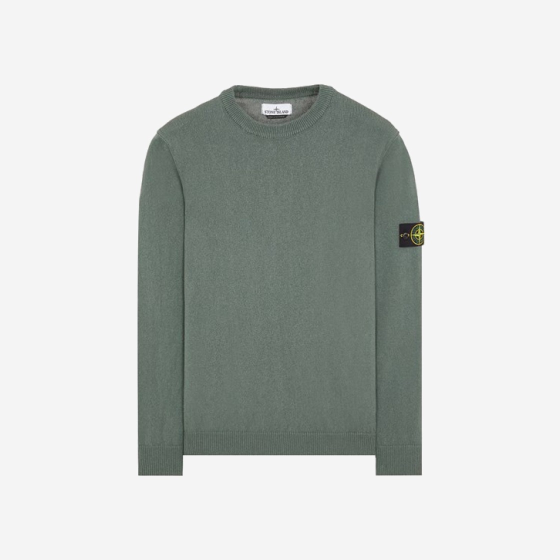 Stone Island 528D3 Stitch in Raw Cotton Crewneck Knit Musk Green - 24SS 상세 이미지 1