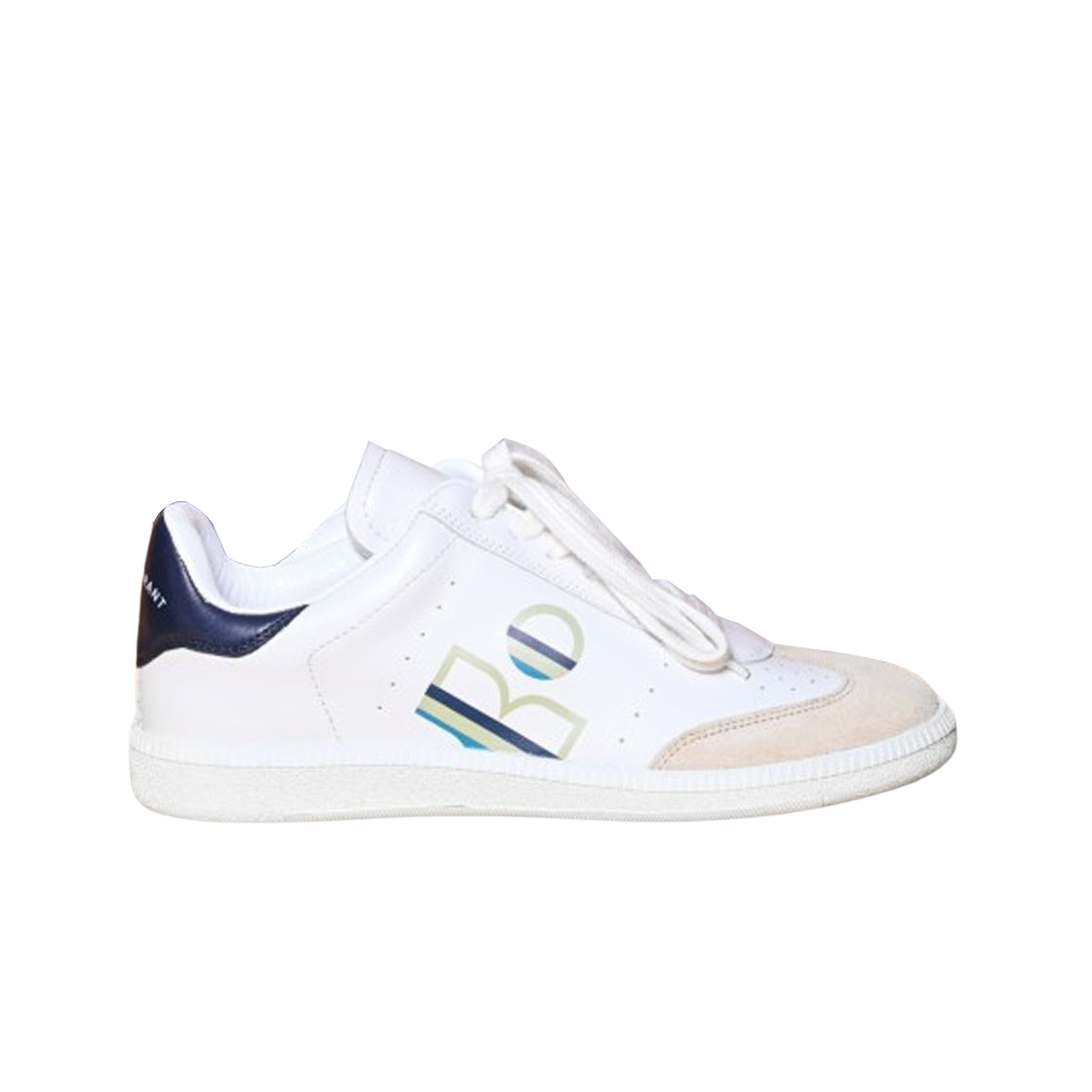 BK0029-21A037S-30PL (W) Isabel Marant Bryce Logo Leather Sneakers Petrol - 21SS