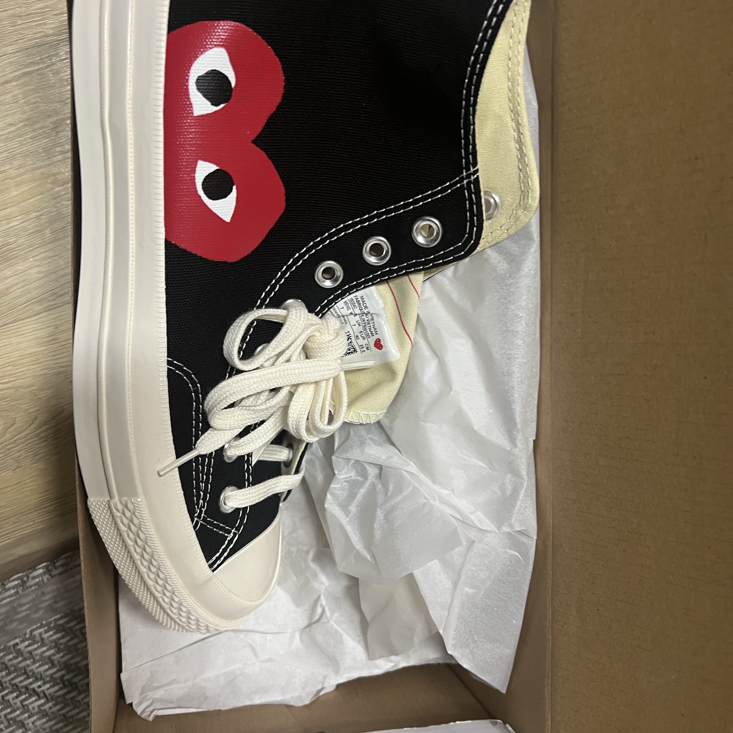 Converse x Play Comme des Garcons Chuck 70 Hi Black 착용 스타일