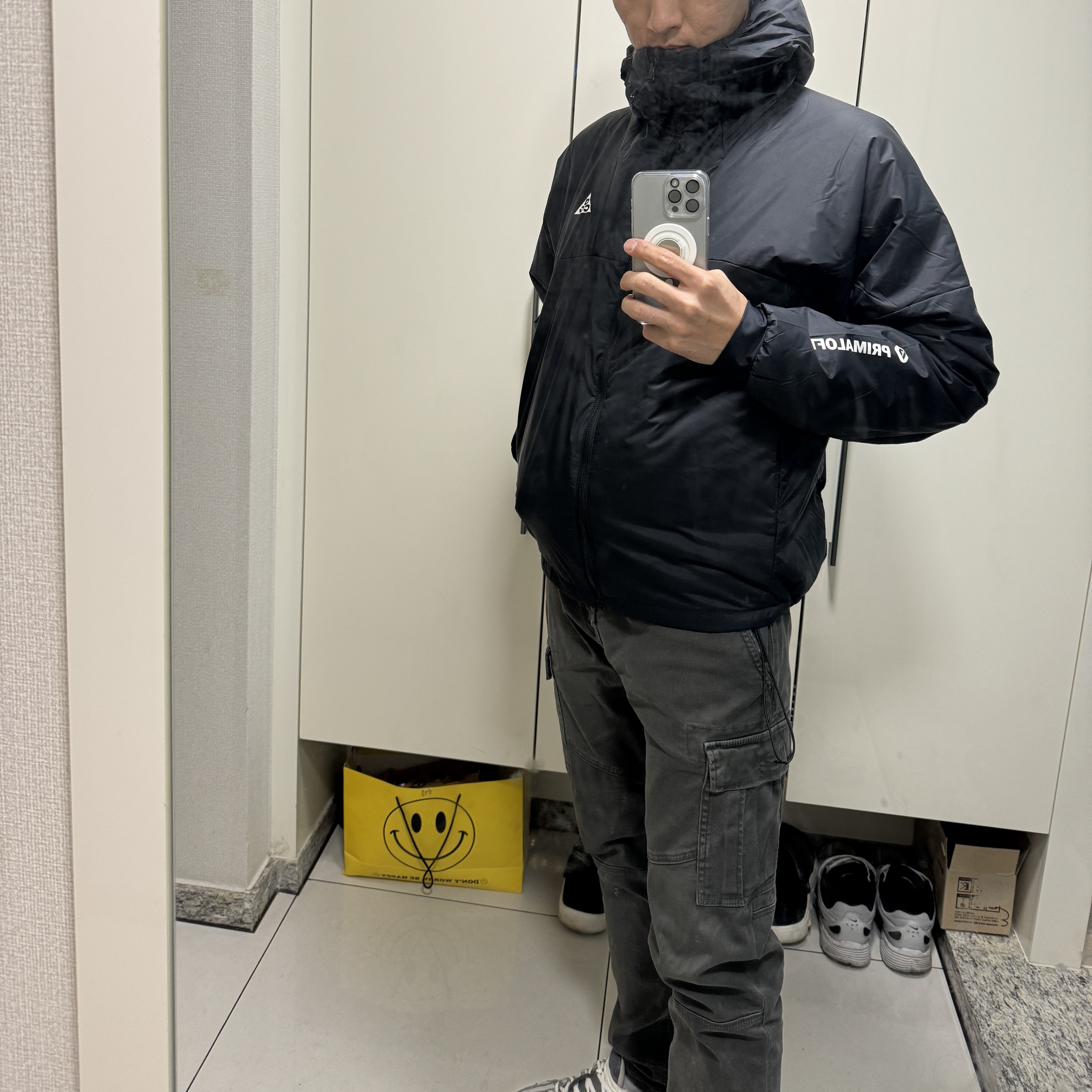 Nike ACG Therma-Fit ADV Rope De Dope Full Zip Jacket Black Summit White - Asia, Nike P-6000 Flat Pewter Light Iron Ore 착용 스타일 - 2
