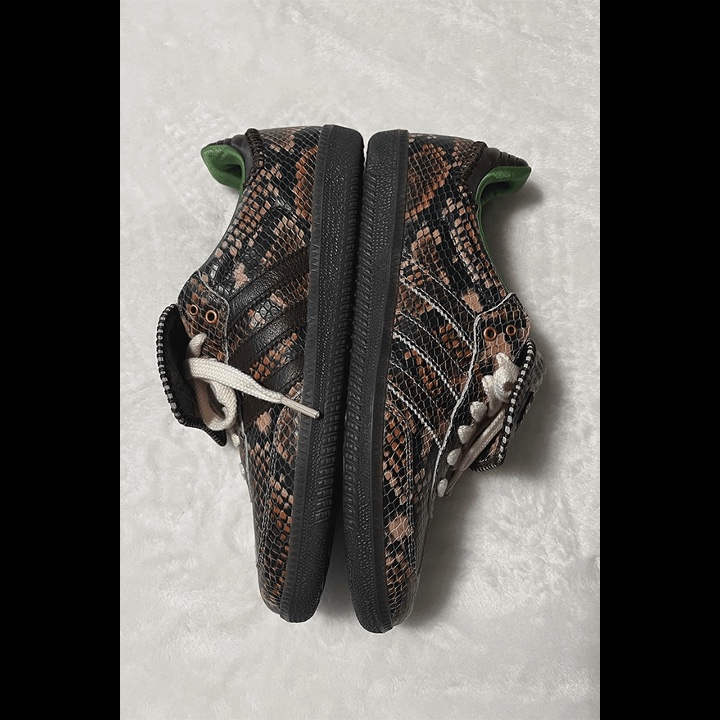 Adidas x Wales Bonner Pony Leo Samba Dark Brown Cream White, Adidas x Wales Bonner Pony Tonal Samba Core Black Cream White 착용 스타일 - 4