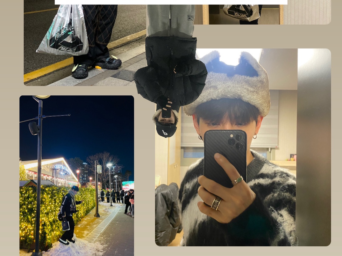 Palace Dog Ear Shell 6-Panel Black - 21FW 착용 스타일 - 2