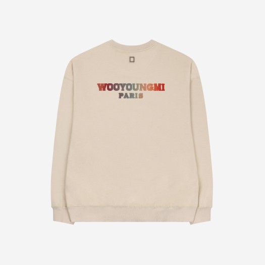 Wooyoungmi Cotton Fuzzy Back Logo Sweatshirt Ivory - 22FW