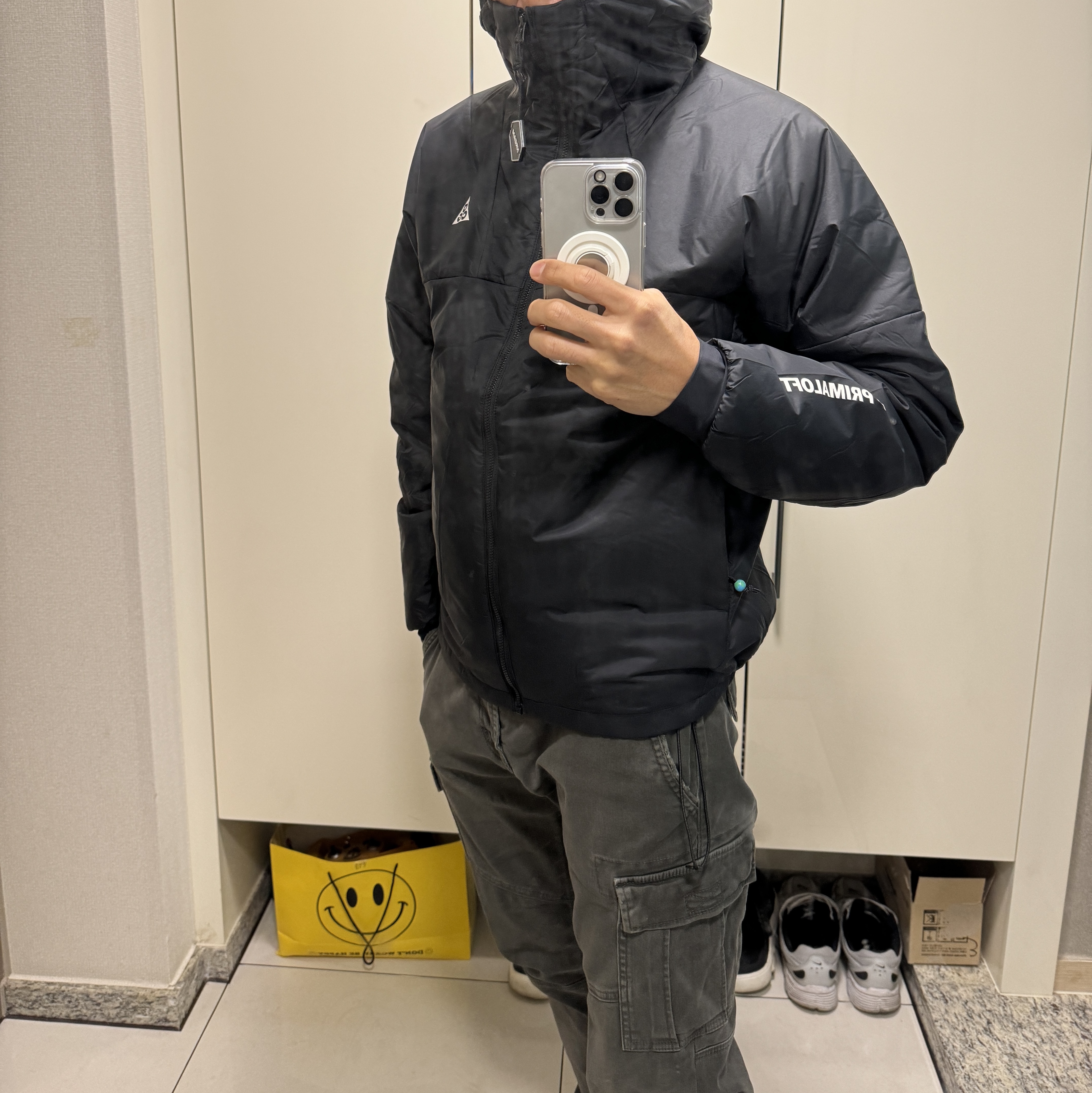 Nike ACG Therma-Fit ADV Rope De Dope Full Zip Jacket Black Summit White - Asia, Nike P-6000 Flat Pewter Light Iron Ore 착용 스타일 - 1