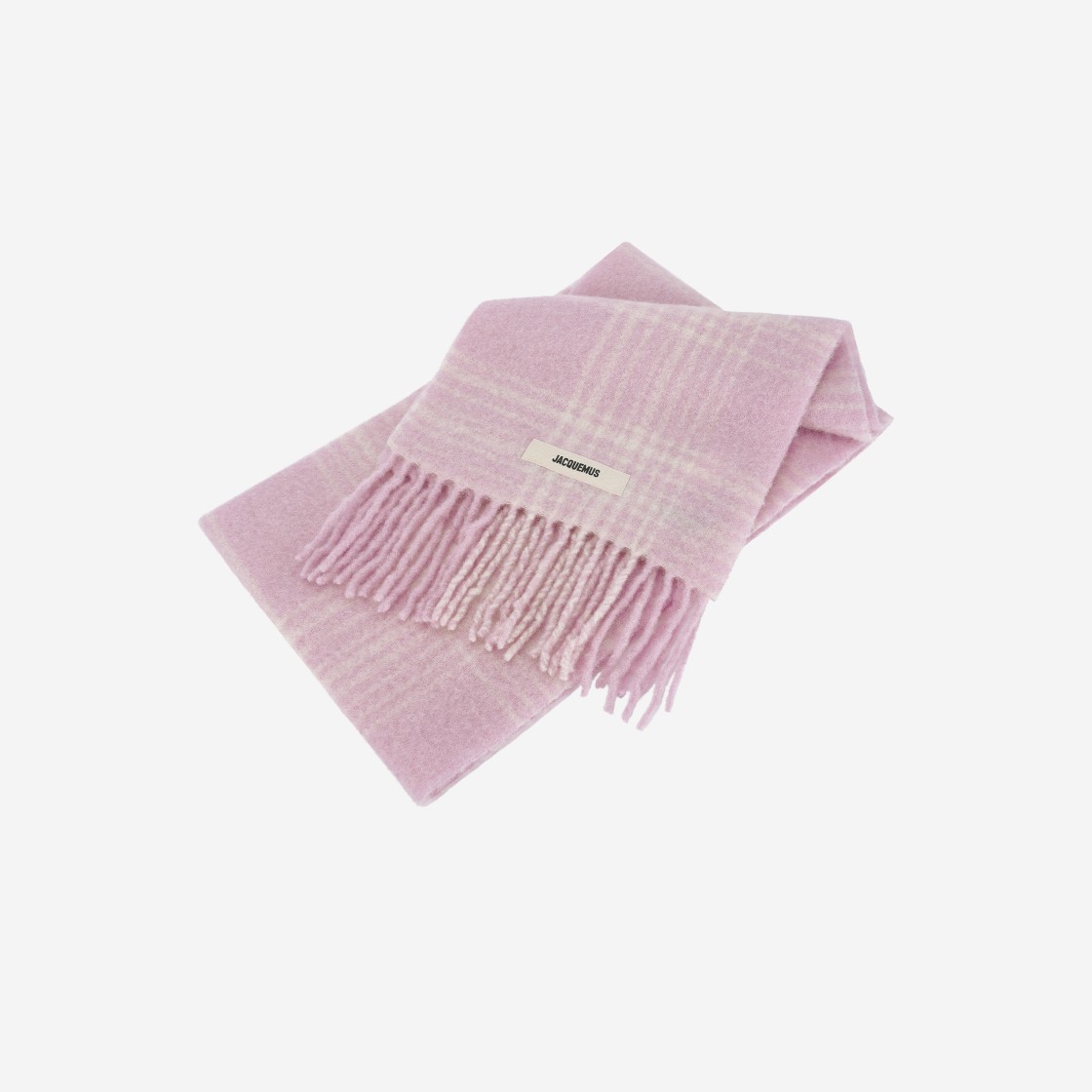 Jacquemus L’echarpe Carro Le Chouchou Jacquard Check Scarf Light Pink 상세 이미지 2