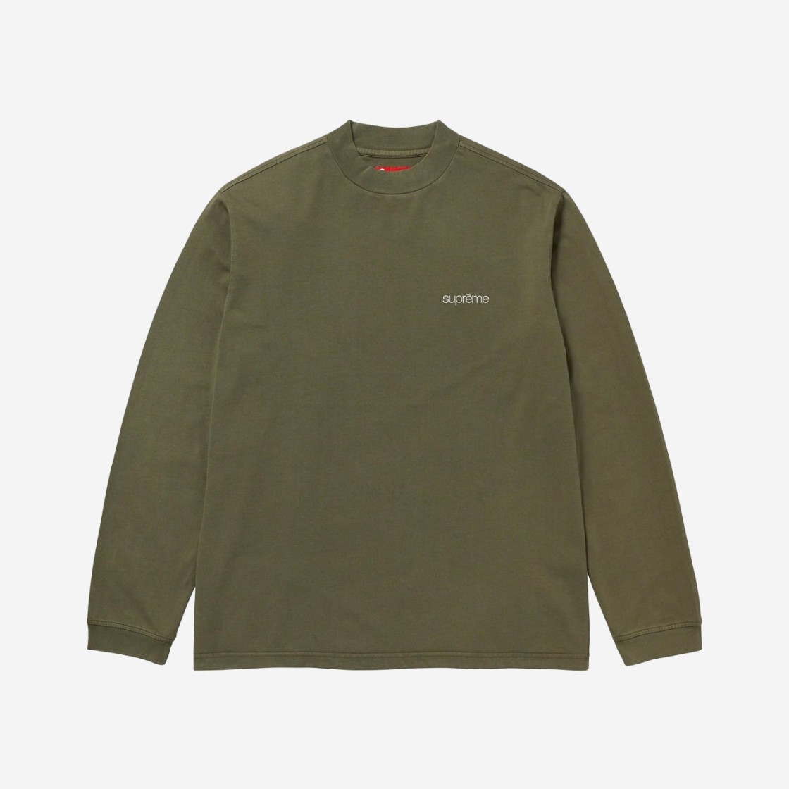 Supreme Mock Neck L/S Top Olive - 23FW 상세 이미지 1