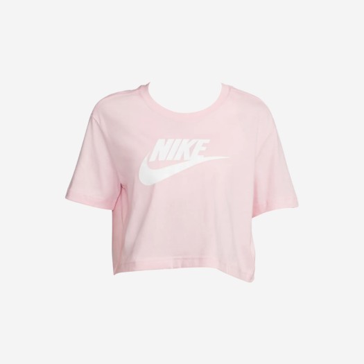 (W) 나이키 NSW 에센셜 크롭 숏슬리브 티셔츠 미디움 소프트 핑크 - 아시아