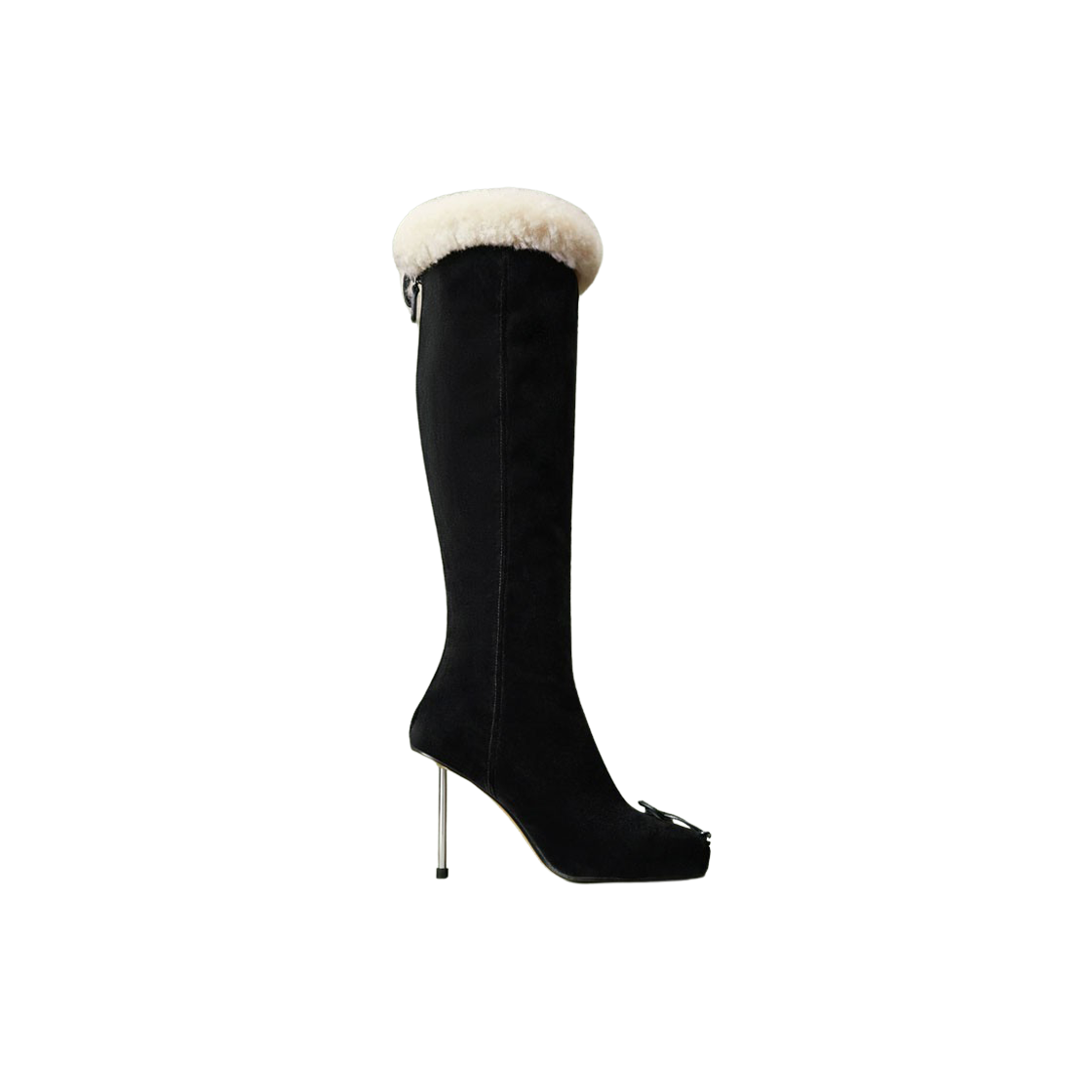 233FO136-4037-990 (W) Jacquemus Les Bottes Pilou Velvet Boots Black