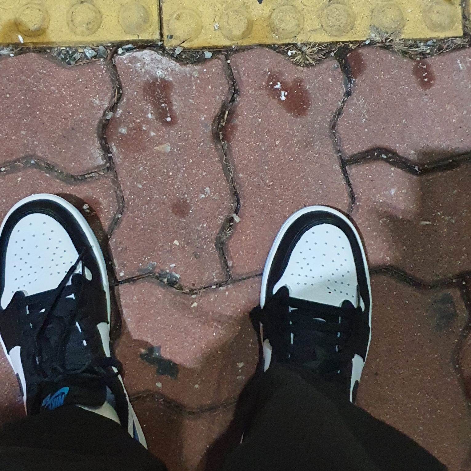 Jordan 1 Retro Low OG Black and Dark Powder Blue 착용 스타일