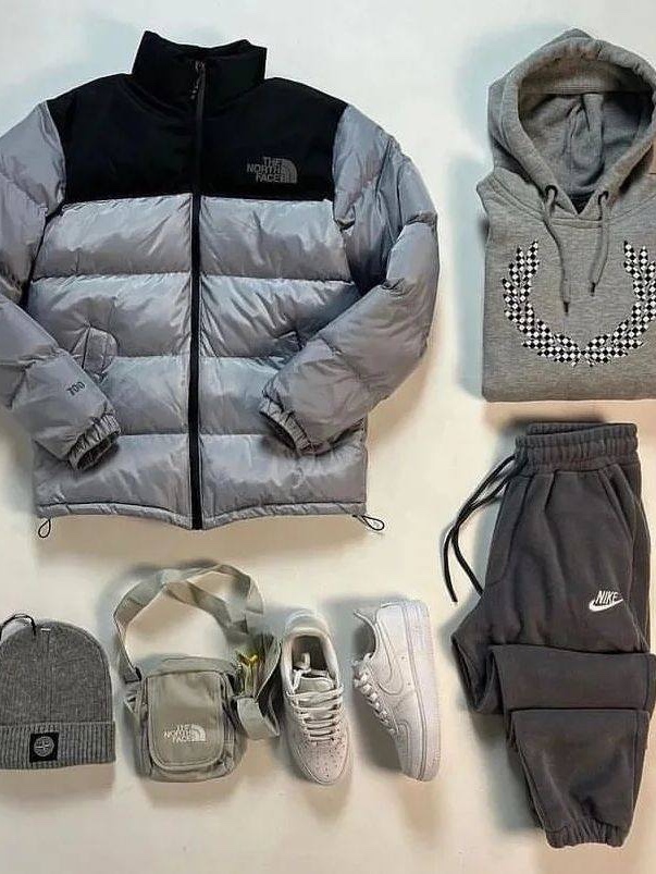The North Face 1996 Eco Nuptse Jacket Black, The North Face 1996 Retro Nuptse Jacket Dark Oak 착용 스타일 - 6