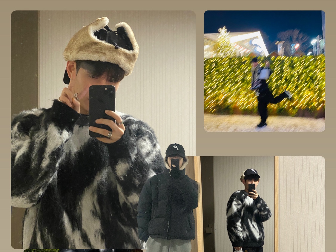 Palace Dog Ear Shell 6-Panel Black - 21FW 착용 스타일 - 1