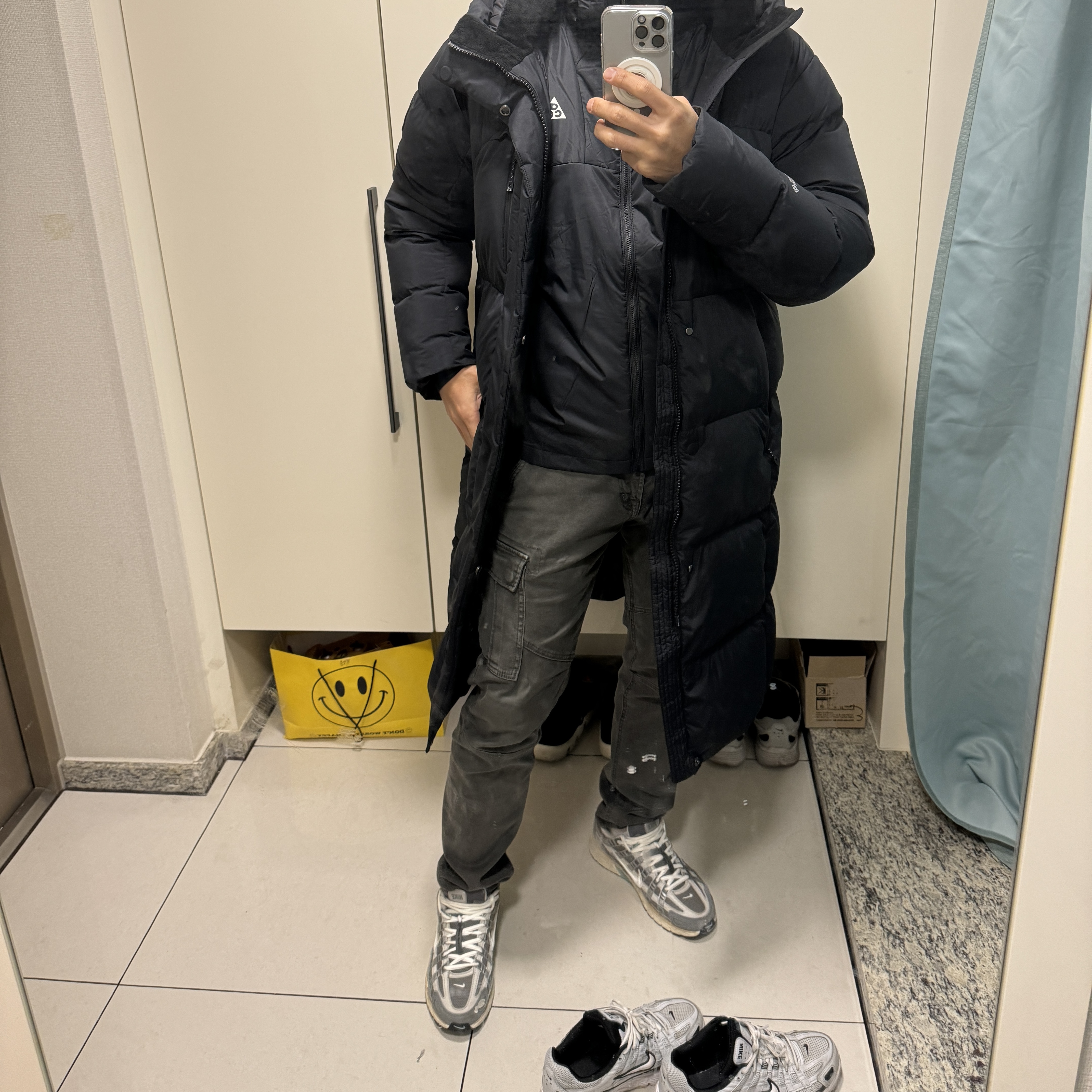 Nike ACG Therma-Fit ADV Rope De Dope Full Zip Jacket Black Summit White - Asia, Nike P-6000 Flat Pewter Light Iron Ore 착용 스타일 - 4