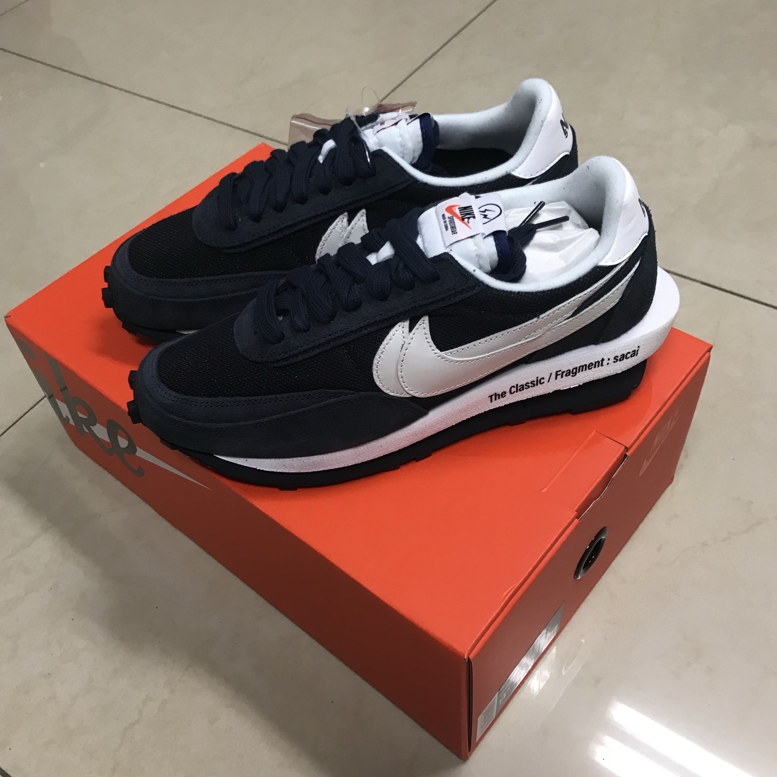 Nike x Sacai x Fragment LDWaffle Blackened Blue 착용 스타일