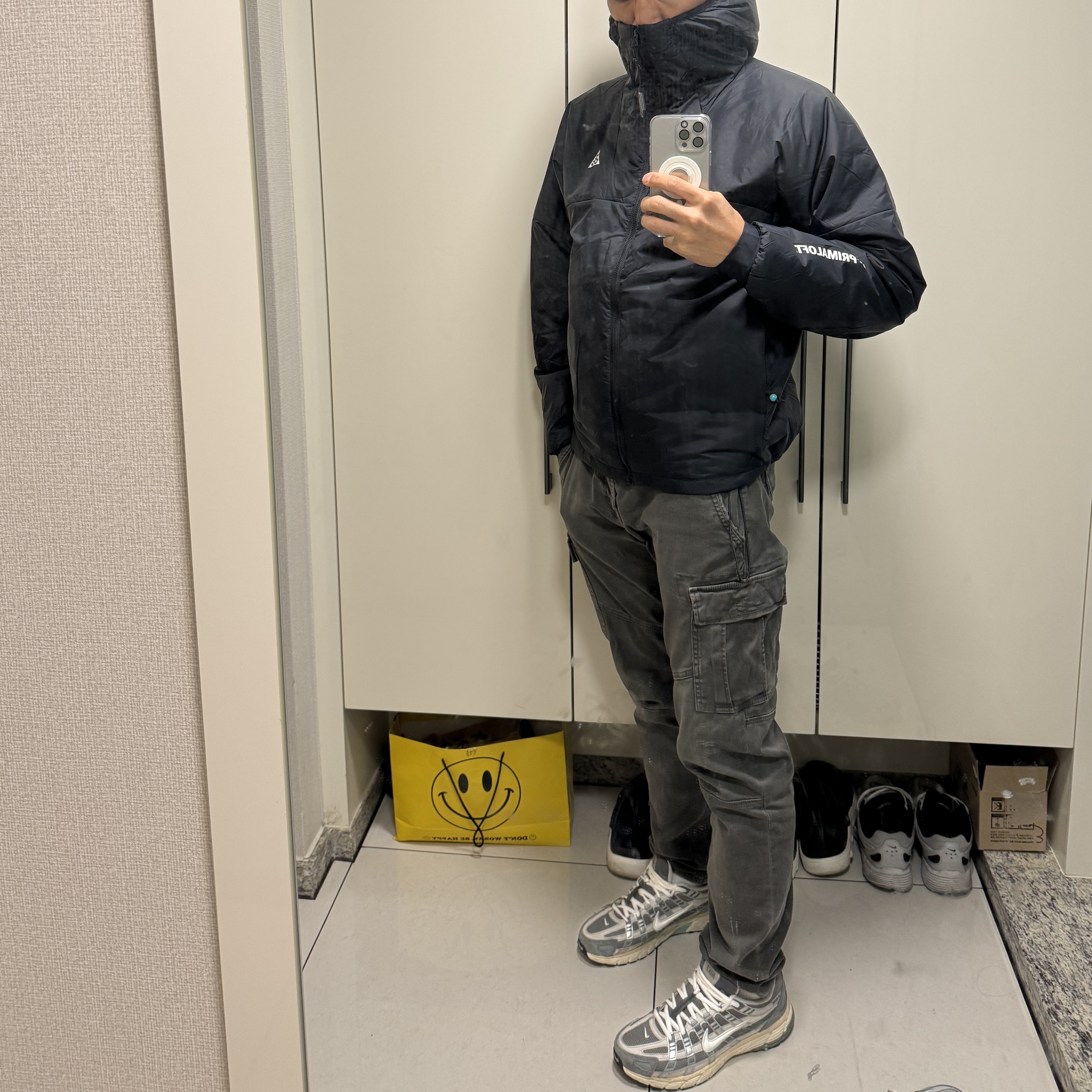 Nike ACG Therma-Fit ADV Rope De Dope Full Zip Jacket Black Summit White - Asia, Nike P-6000 Flat Pewter Light Iron Ore 착용 스타일 - 6