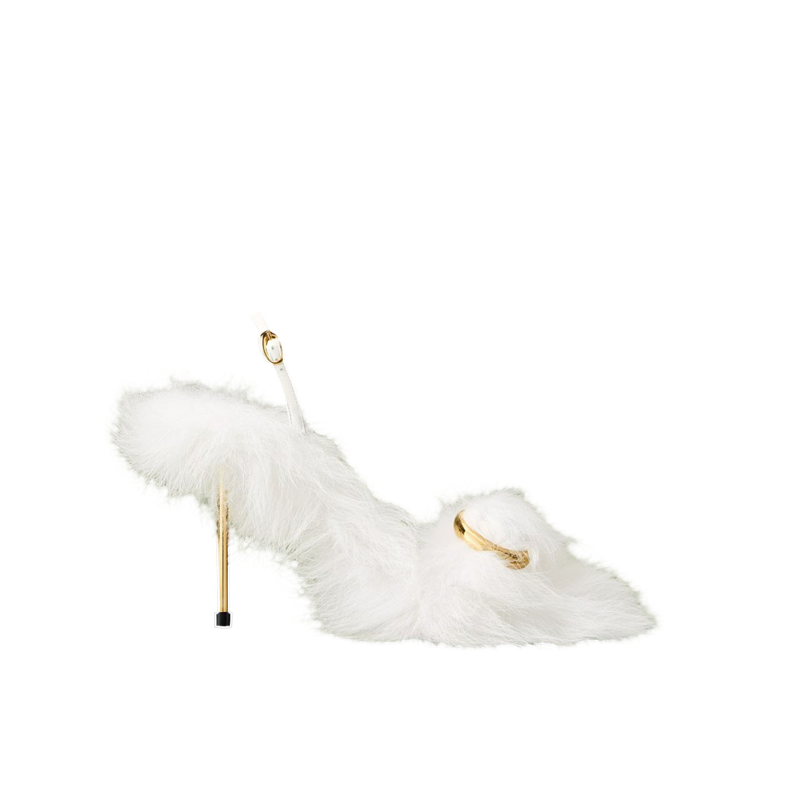 233FO010-4062-100 (W) Jacquemus Les Sandales Regalo Hautes Round Square Sling Backs White