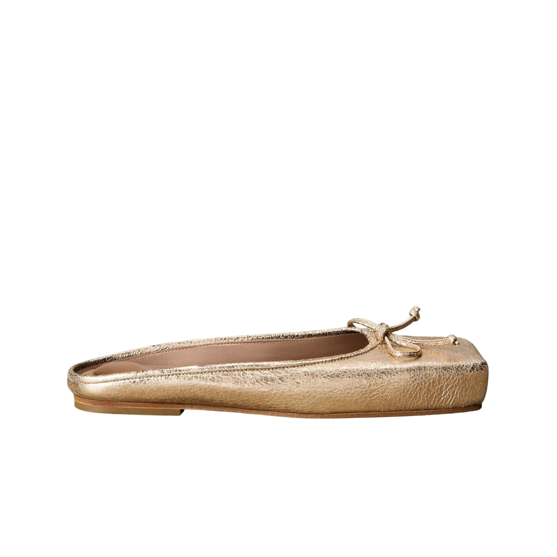 233FO013-3156-280 (W) Jacquemus Les Mules Plates Ballet Ballerina Mules Gold