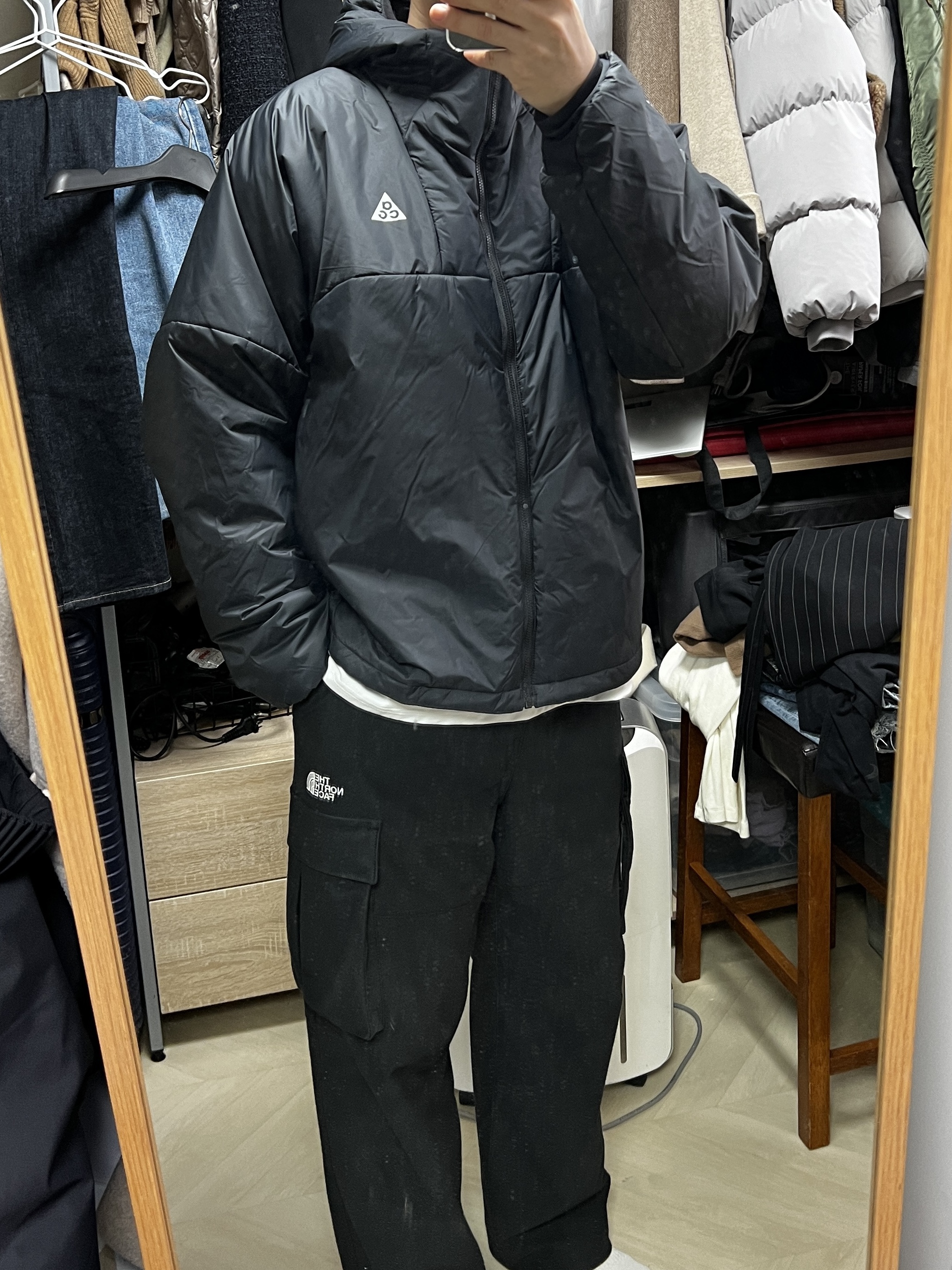 Nike ACG Therma-Fit ADV Rope De Dope Full Zip Jacket Black Summit White - Asia 착용 스타일