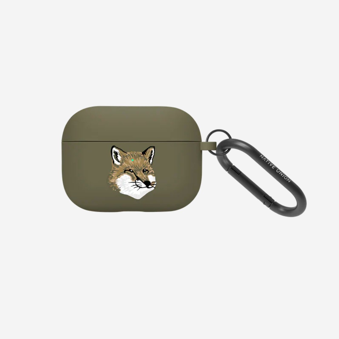 Maison Kitsune x Native Union Monochrome Fox Head AirPods Pro 2nd Gen Case Khaki Grey 상세 이미지 1