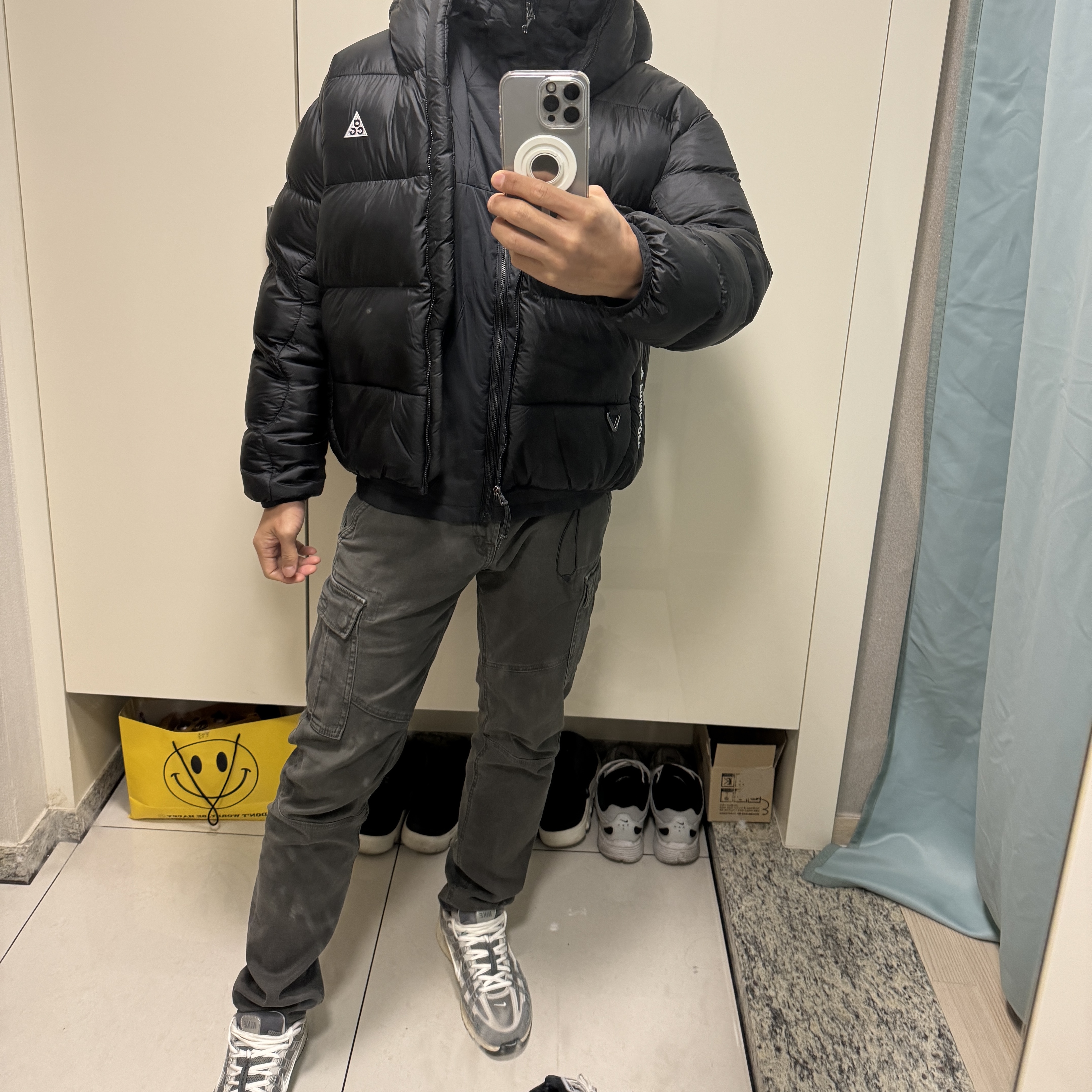 Nike ACG Therma-Fit ADV Rope De Dope Full Zip Jacket Black Summit White - Asia, Nike P-6000 Flat Pewter Light Iron Ore 착용 스타일 - 3