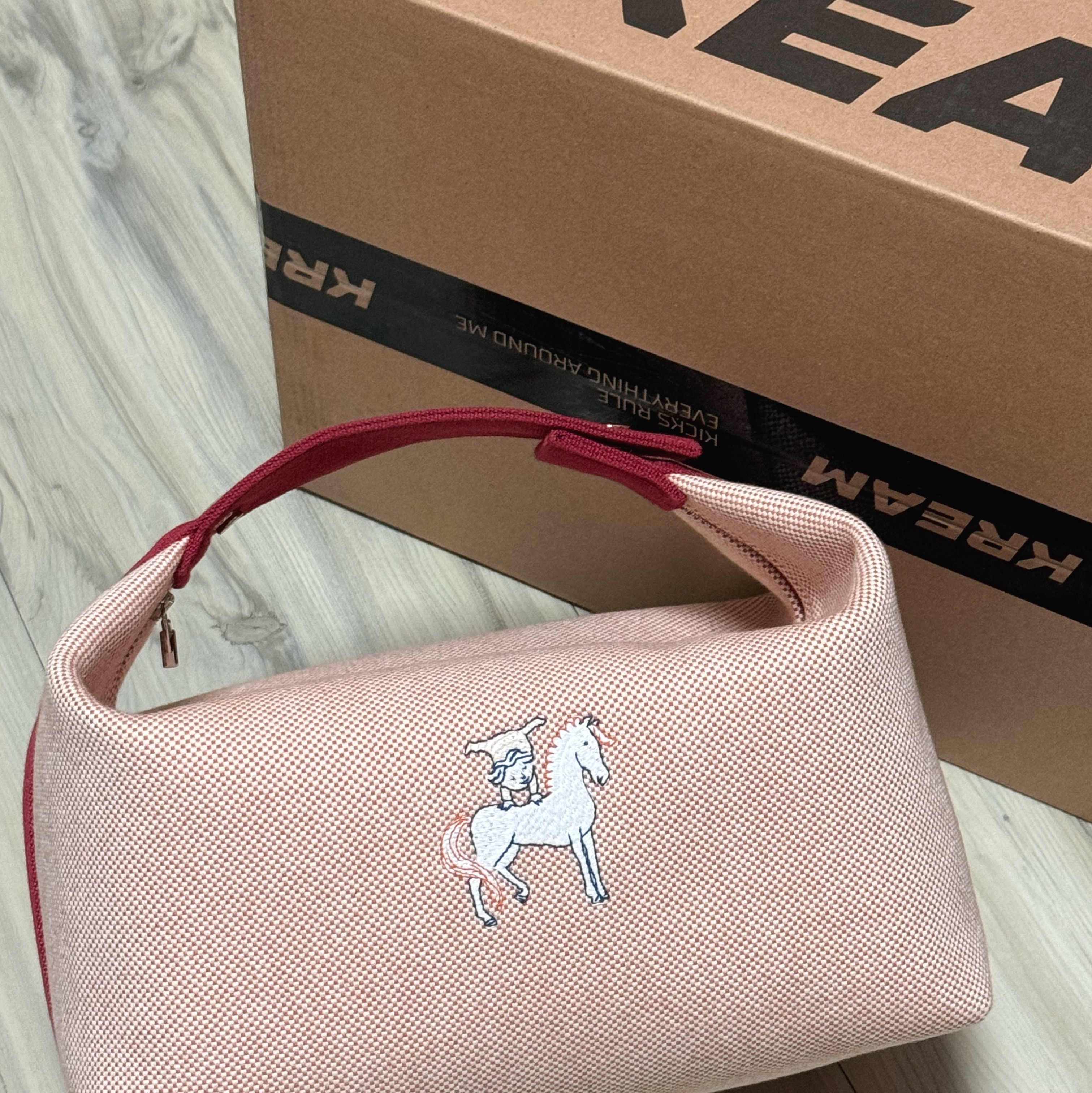 Hermes Large Bride-A-Brac Cabriole Case Canvas & Terracotta 착용 스타일 - 1