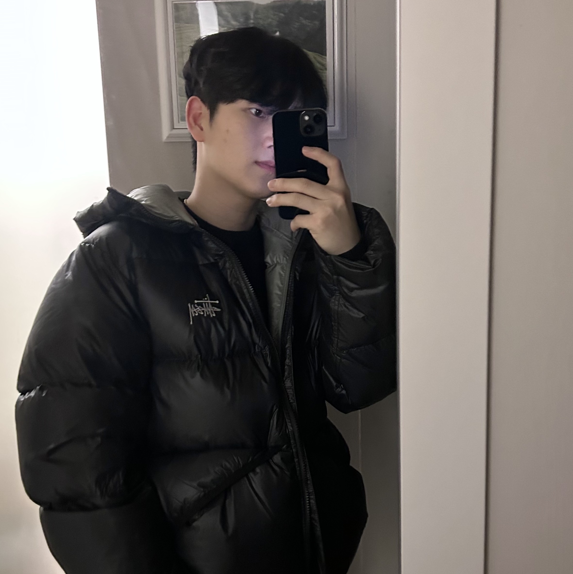 Stussy Down Parka Micro Ripstop Phantom Black 착용 스타일