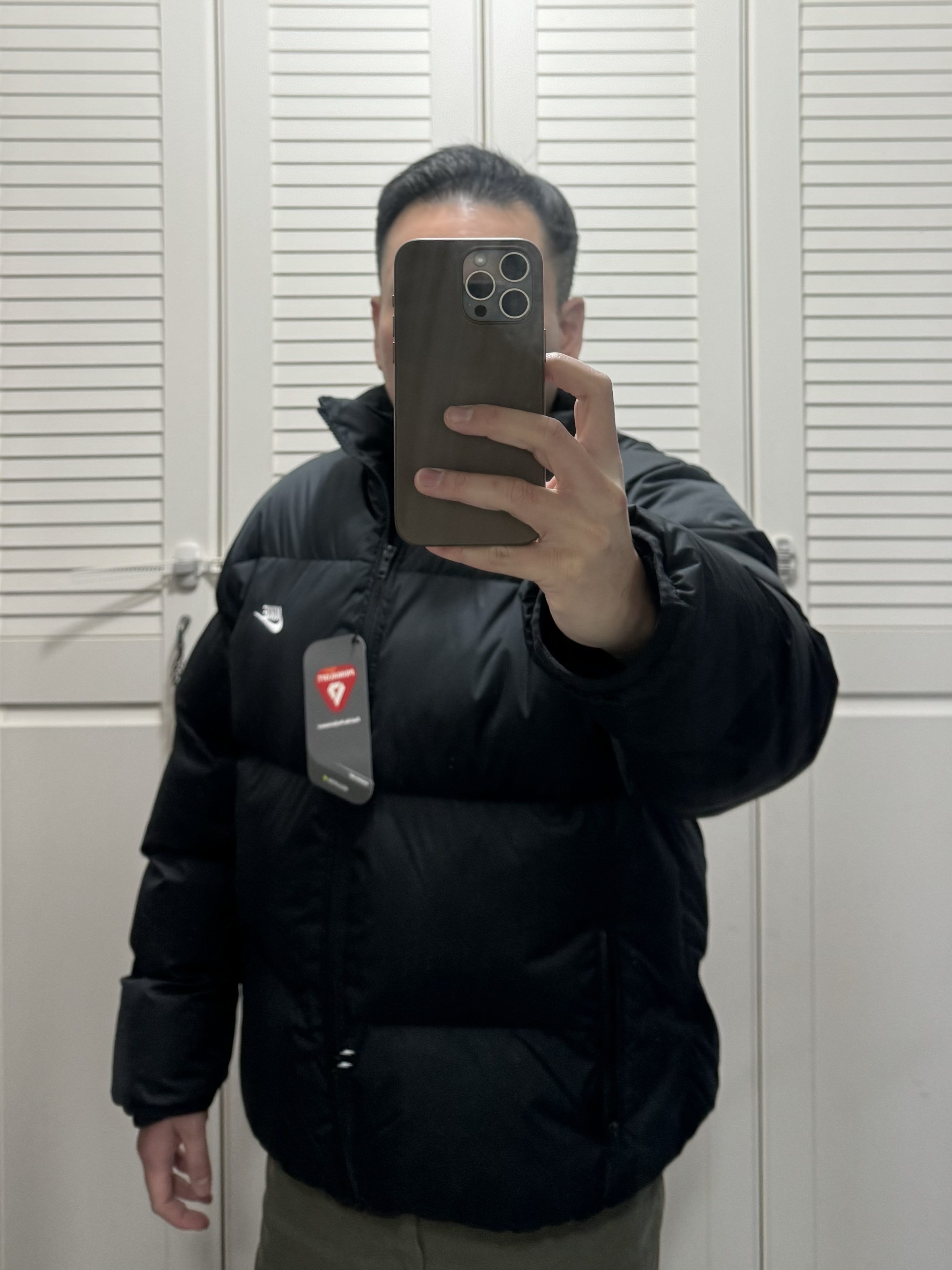 Nike NSW Puffer Jacket Black - Asia 착용 스타일