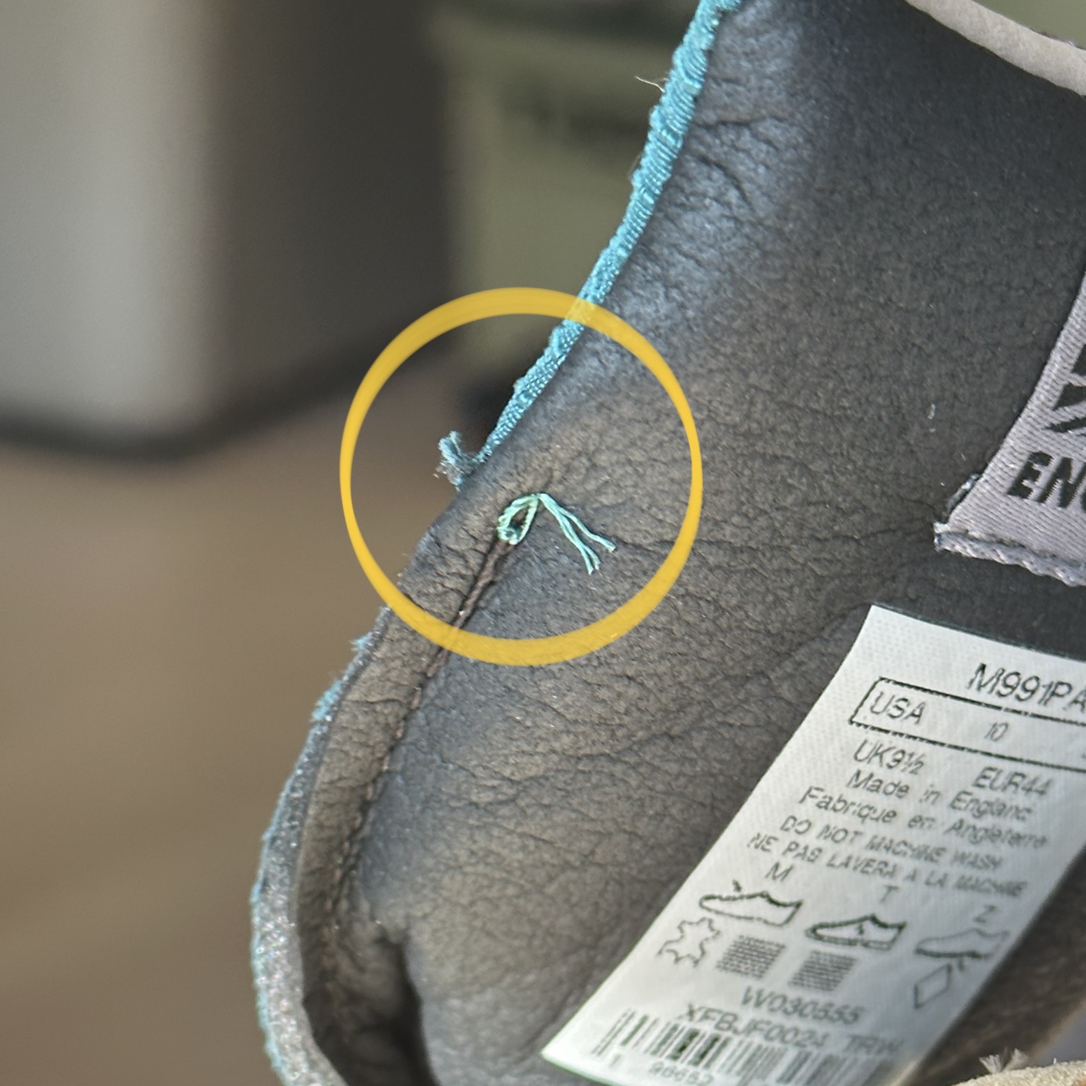 New Balance x Palace 991 Made in UK Teal Brown 착용 스타일 - 1