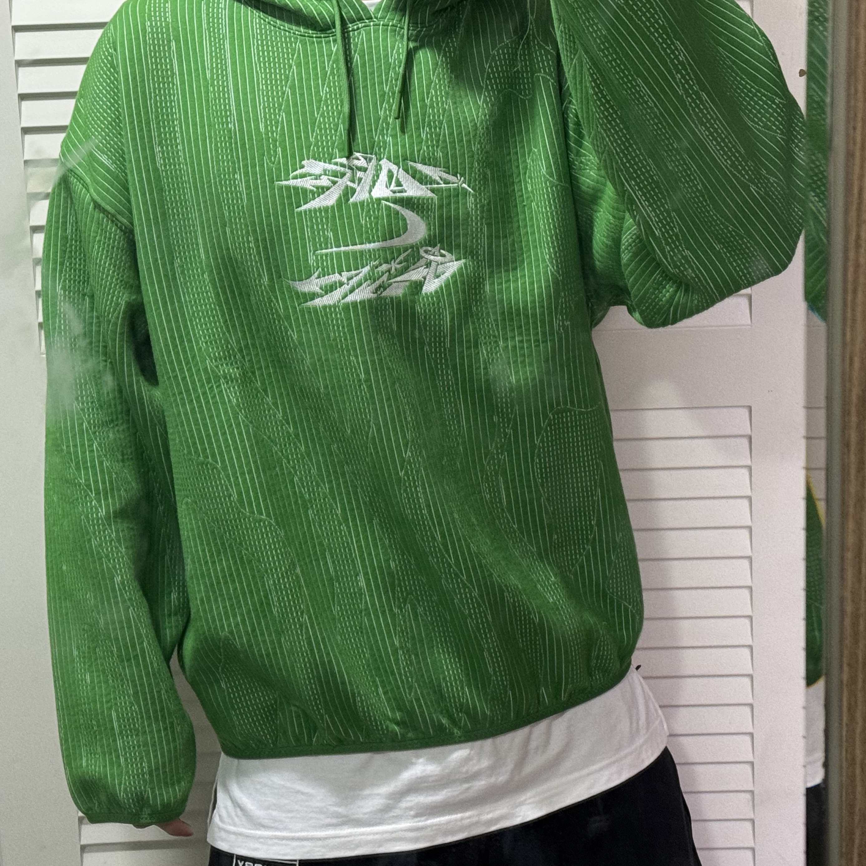 Nike x Off-White Engineered Hoodie Kelly Green - Asia 착용 스타일