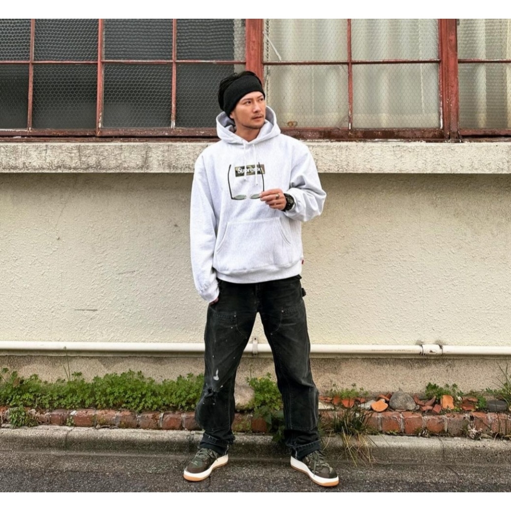 Supreme Box Logo Hooded Sweatshirt Ash Grey - 23FW ์ฐฉ์ฉ ์คํ์ผ - 3