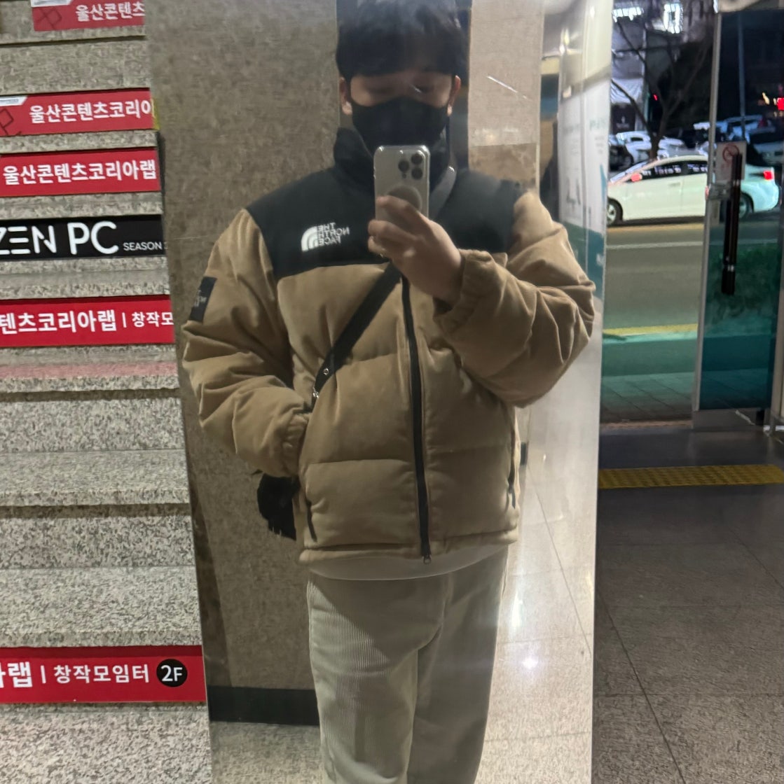 노스페이스 화이트 라벨 코듀로이 눕시 다운 자켓 베이지 | The