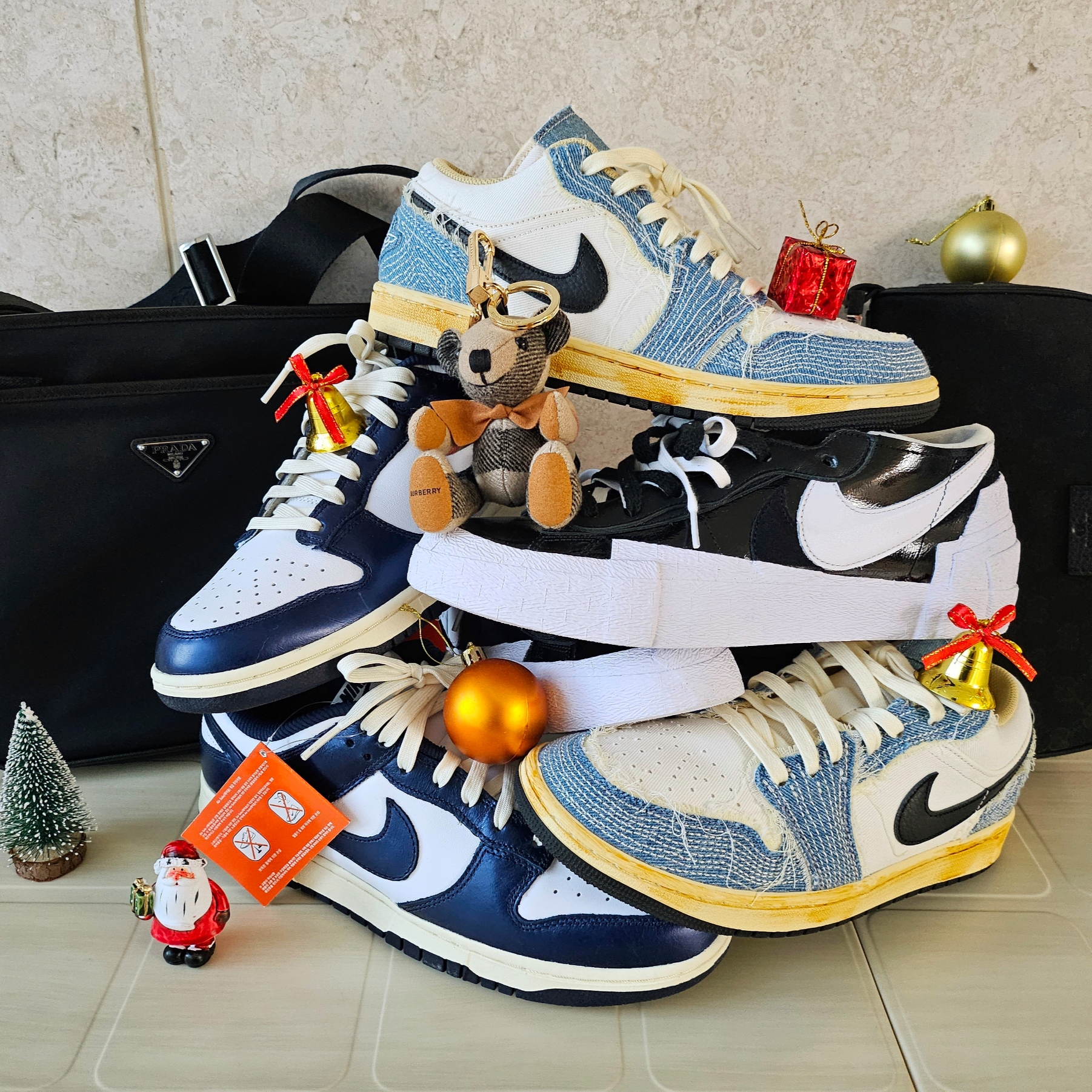 Nike x Sacai Blazer Low Black Patent Leather, Jordan 1 Low World Make Japan 착용 스타일 - 1