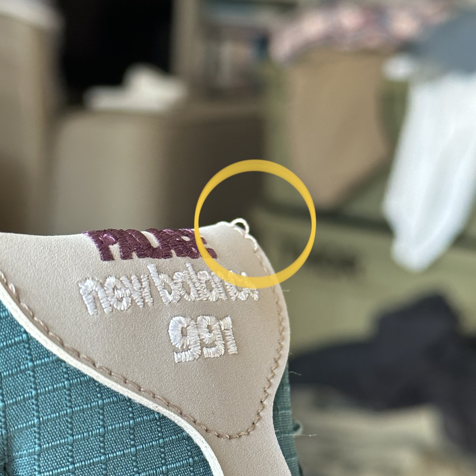 New Balance x Palace 991 Made in UK Teal Brown 착용 스타일 - 3