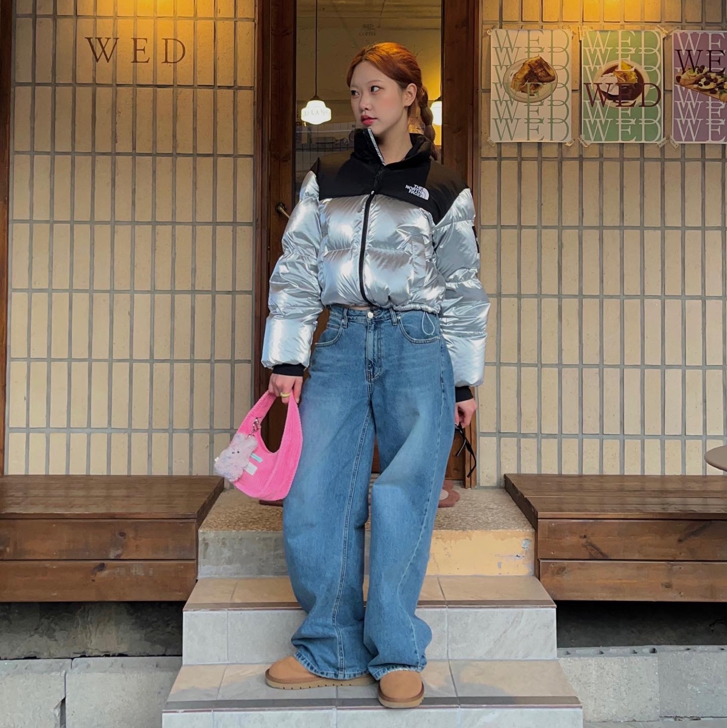 UGG Tasman Slipper Chestnut, (W) The North Face White Label Novelty Nuptse Down Jacket SE Silver 착용 스타일