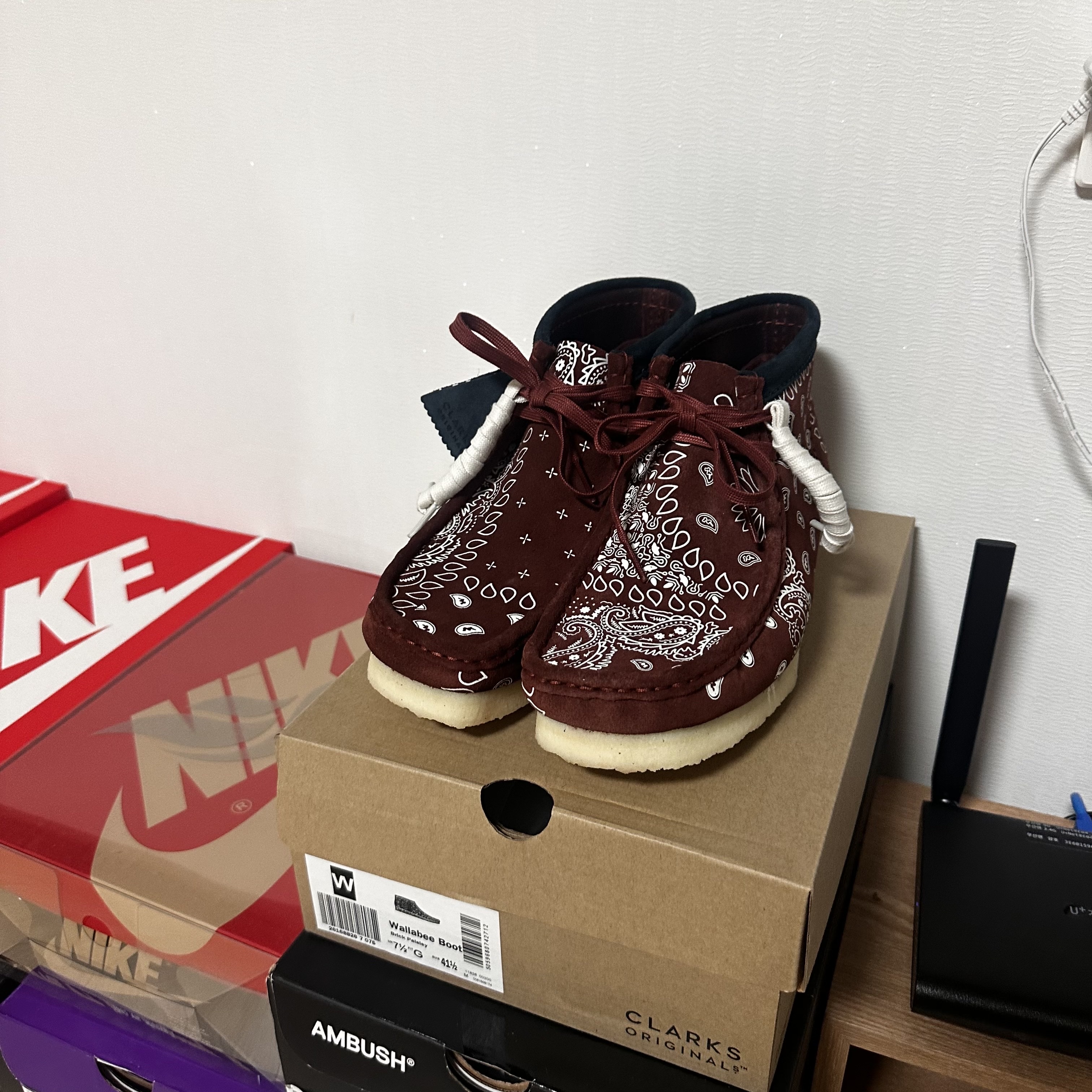 Clarks Women Wallabee Boot Paisley Brick 착용 스타일
