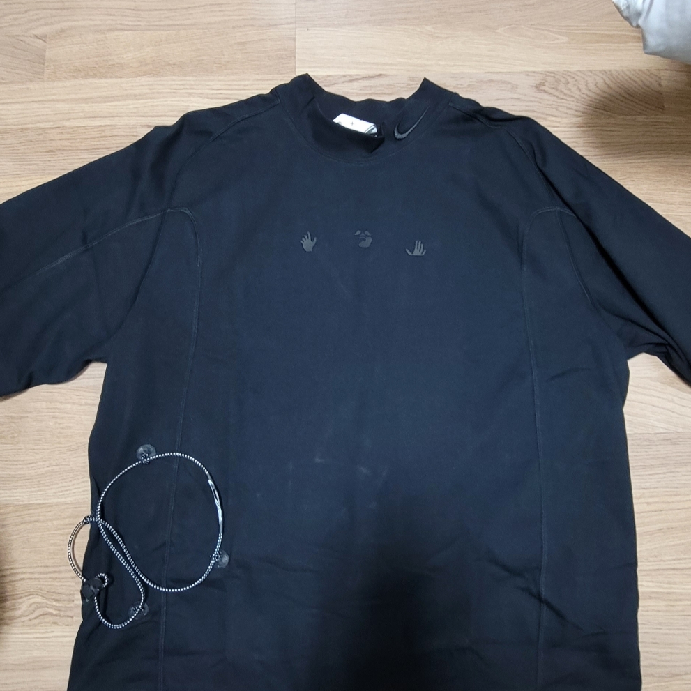 Nike x Off-White Mock Neck Short Sleeve Top Black - Asia 착용 스타일 - 1
