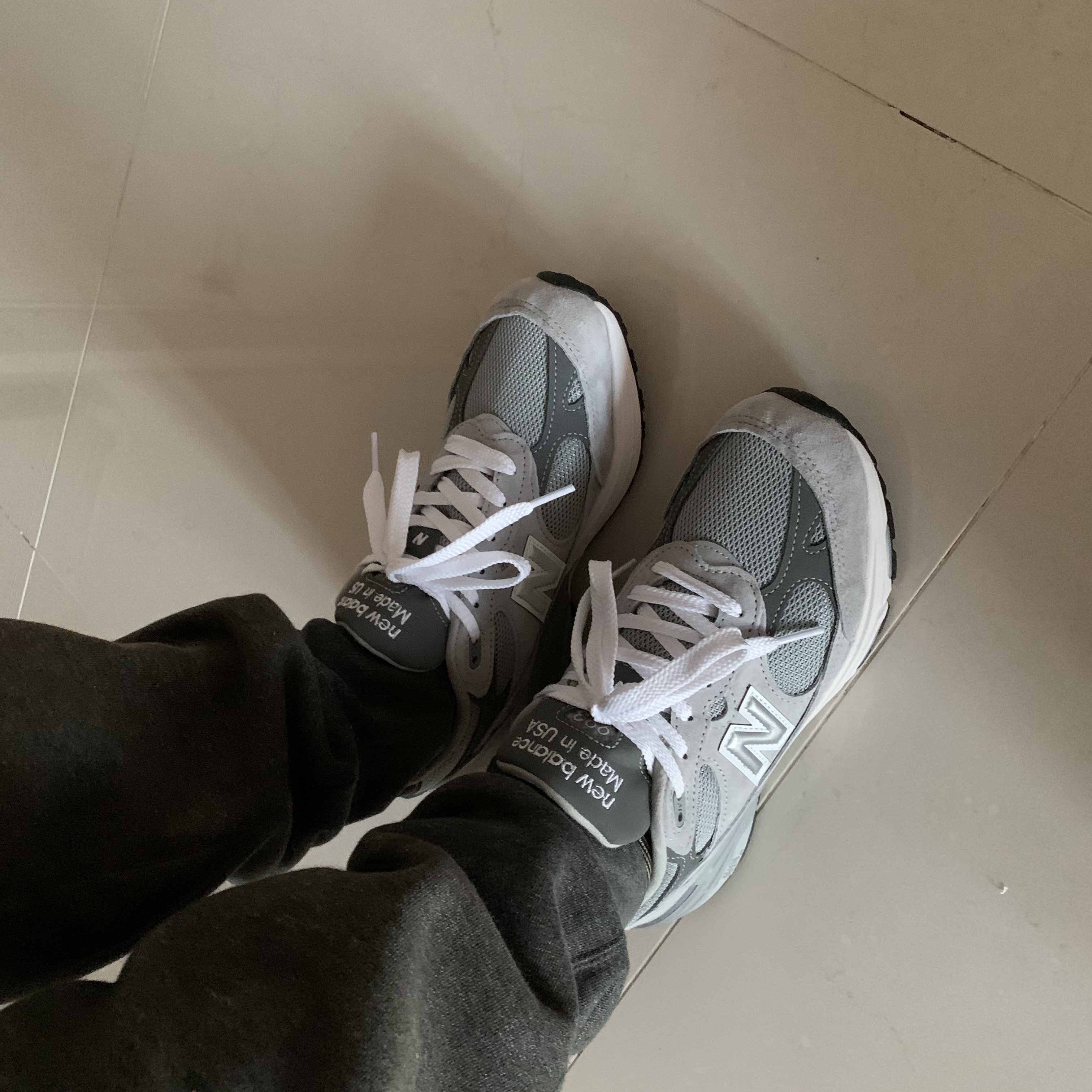 New Balance 993 Made in USA Grey - D Standard 착용 스타일