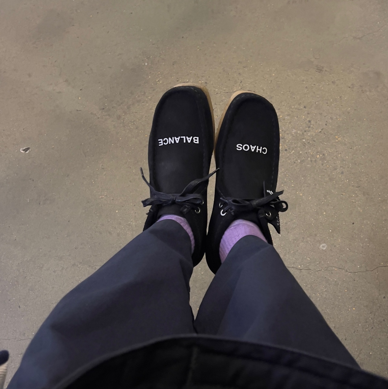 Clarks x Undercover Wallabee Boot Black 착용 스타일