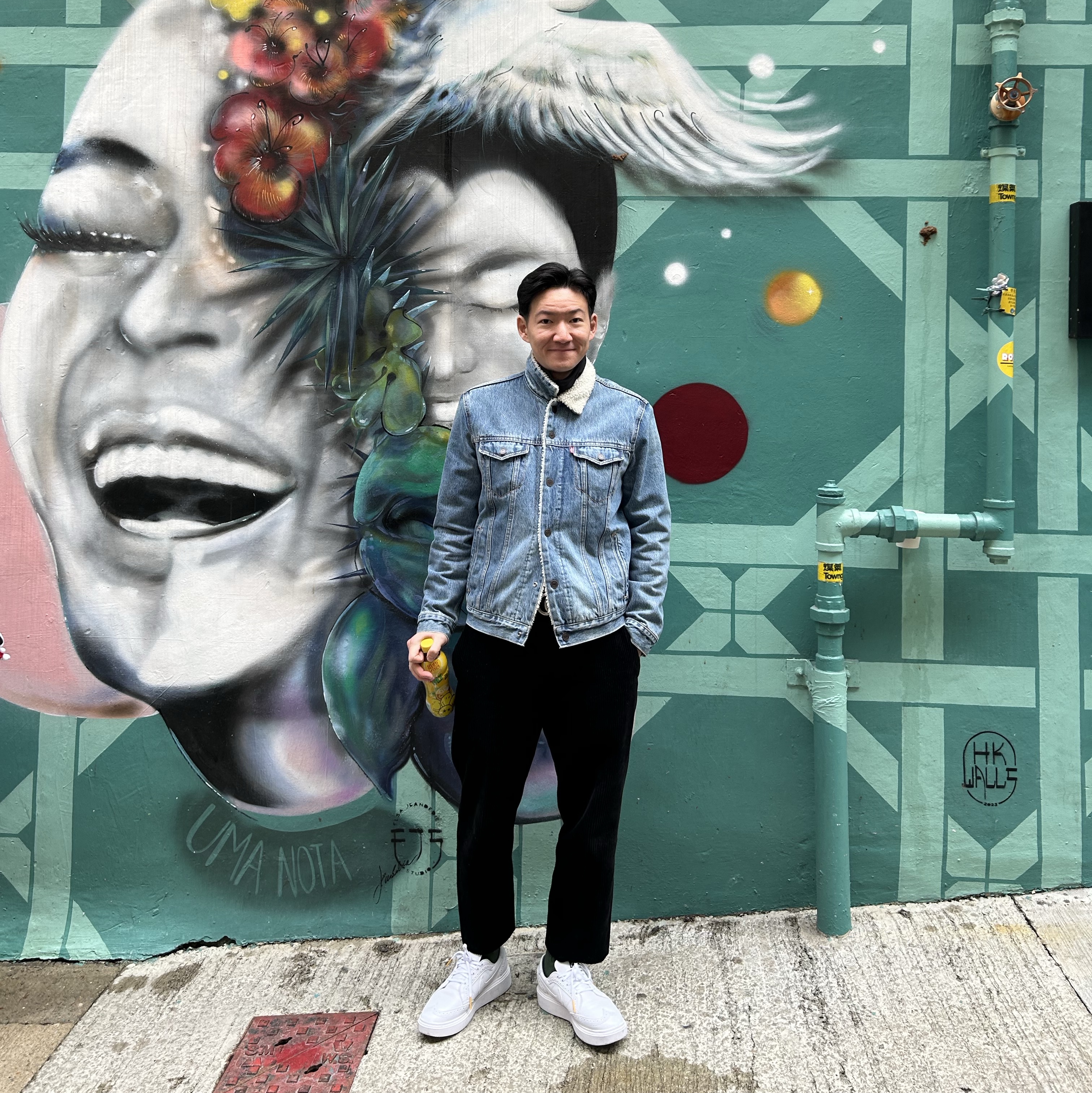 Nike x Peaceminusone Kwondo1 White 착용 스타일 - 1