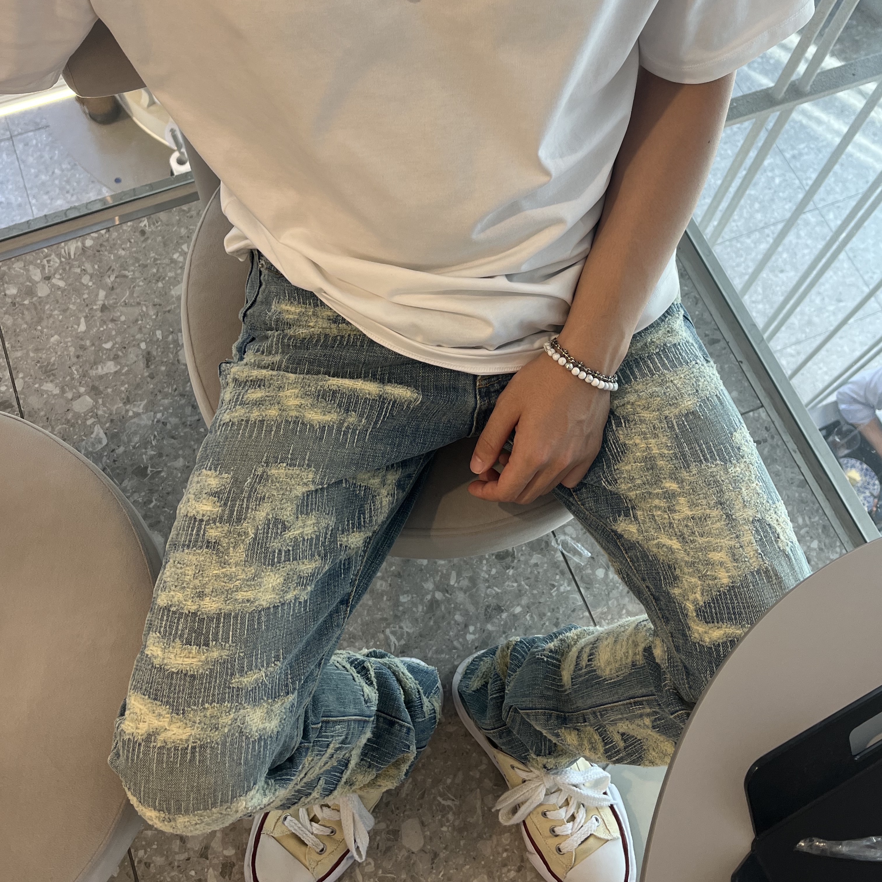 Undermycar x Konic Section Vol.2 Hard Destroyed Washed Jeans - 23SS 착용 스타일 - 2