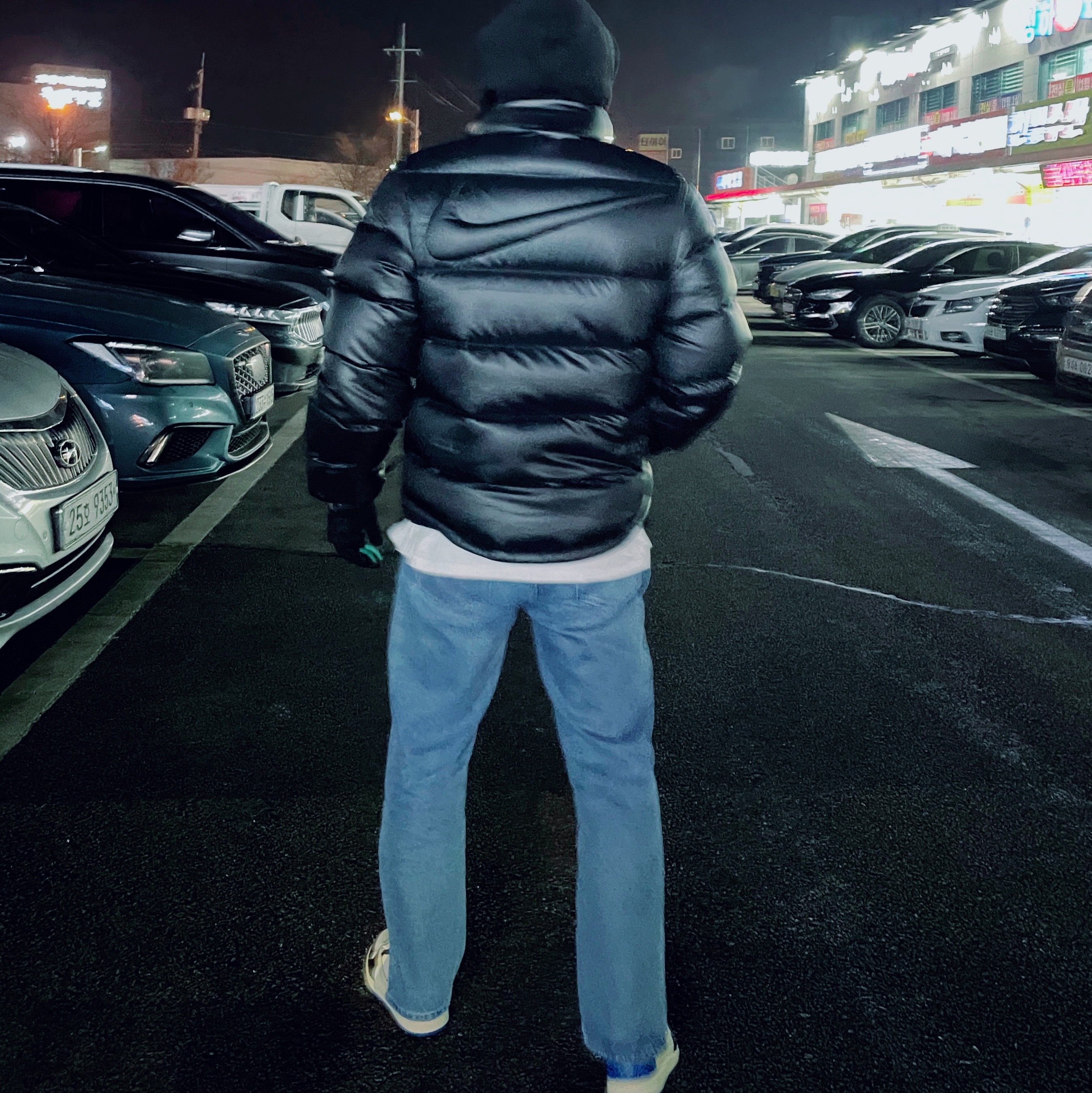 Nike x Drake Nocta Puffer Jacket Black - US/EU, Jordan 1 x Travis Scott x Fragment Retro Low OG SP Military Blue 착용 스타일 - 1