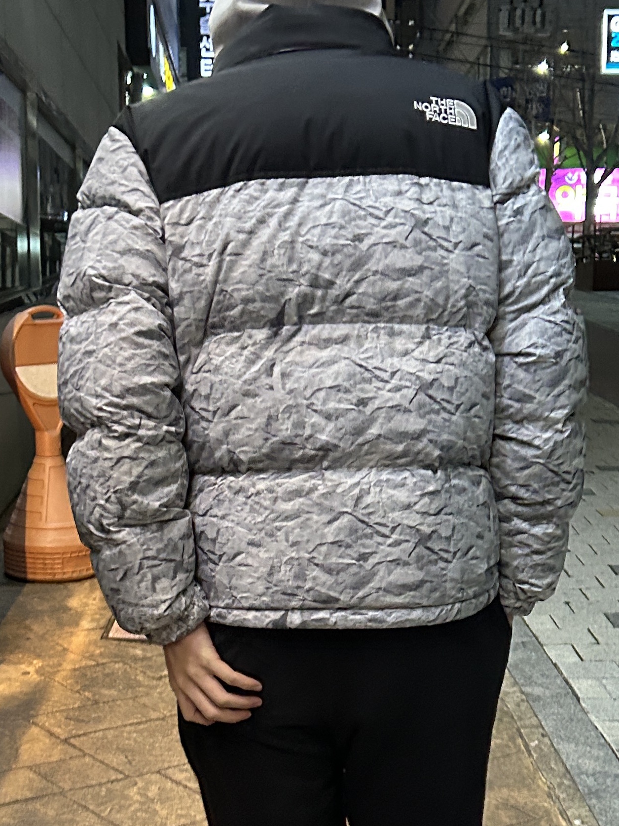 The North Face White Label Novelty Nuptse Down Jacket P White 착용 스타일 - 1
