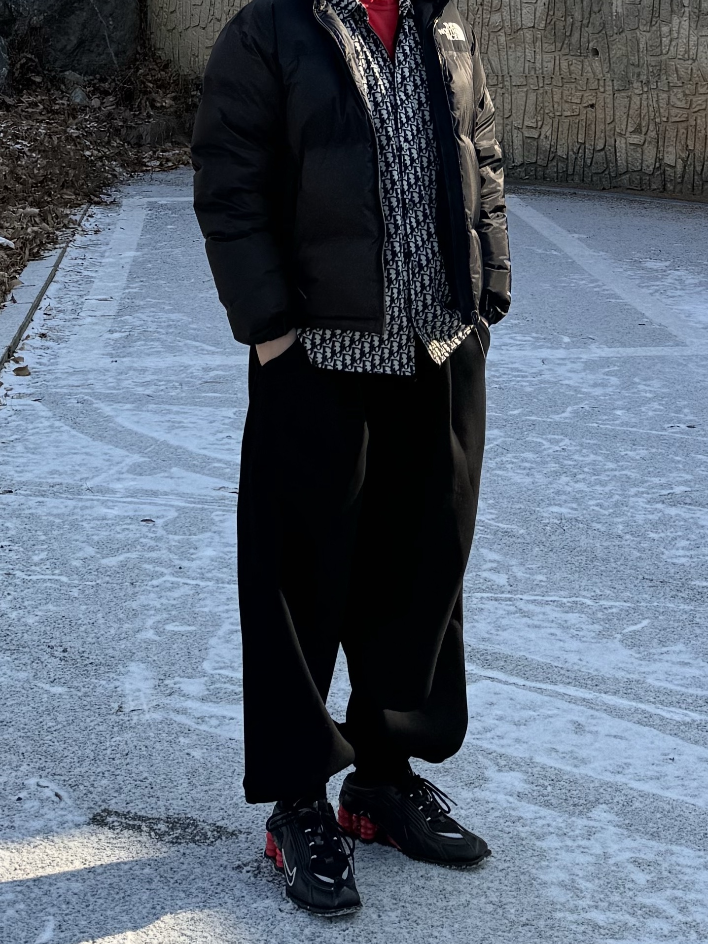 Undermycar Mu.03 Anti Fxxking Logo Play Oversized Sweat Jogger Black, Nike x Martine Rose Shox MR4 Black 착용 스타일 - 2