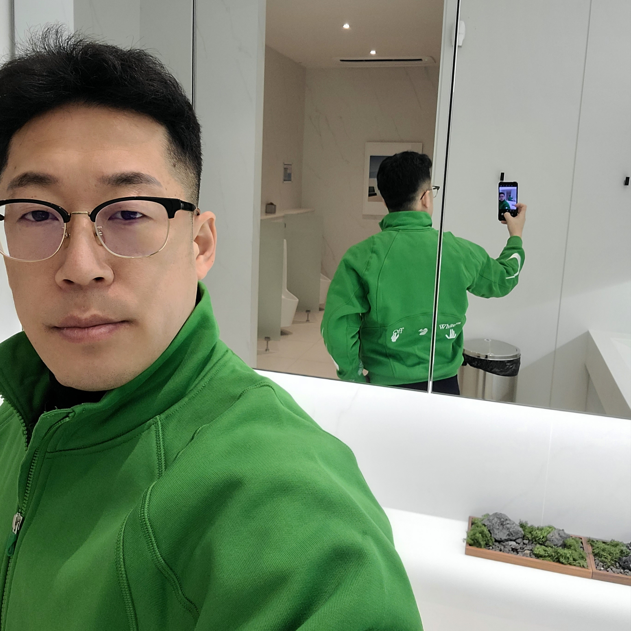 Nike x Off-White Mock Neck Track Jacket Kelly Green - Asia 착용 스타일 - 2